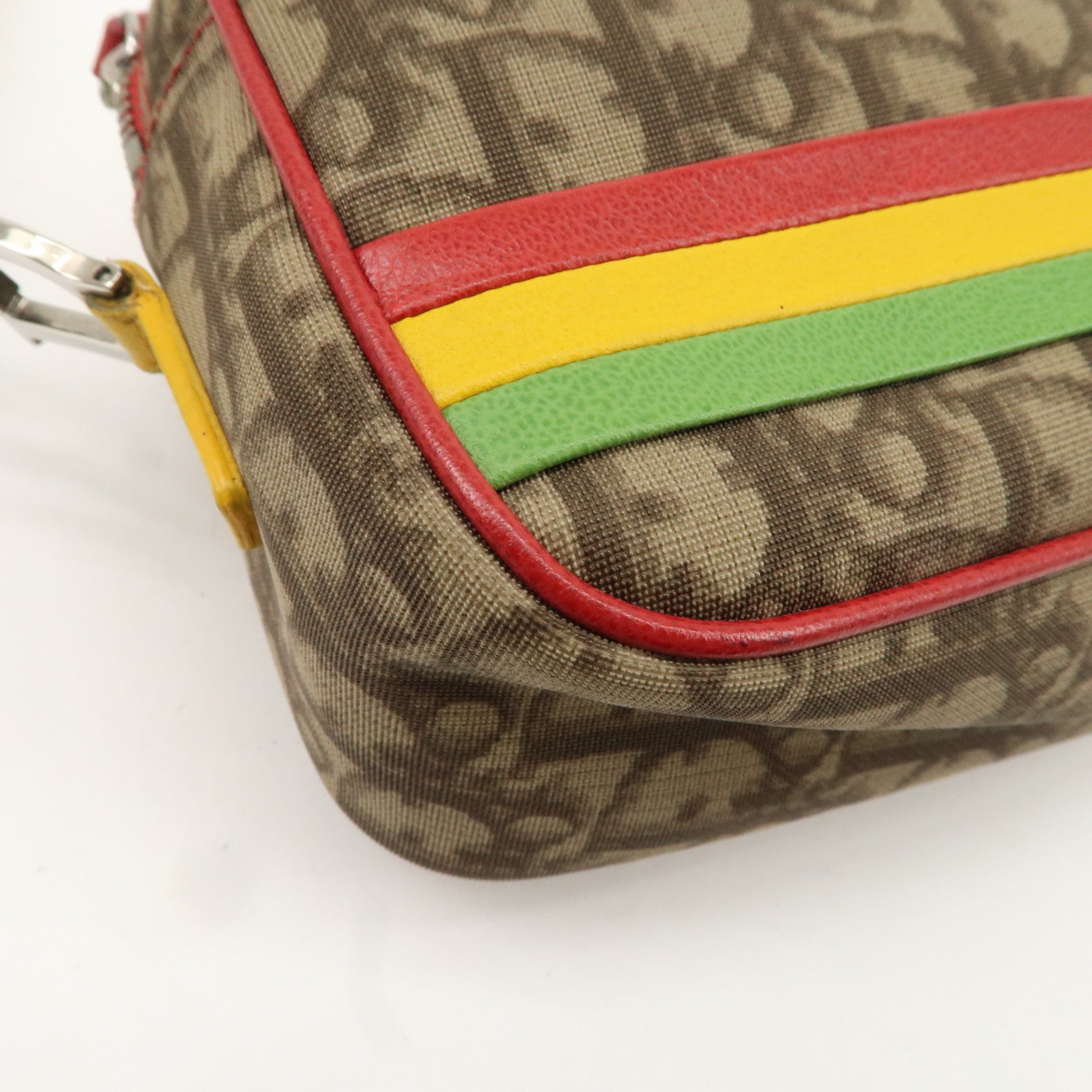 Christian Dior Rasta Trotter PVC Leather Shoulder Bag Brown Used