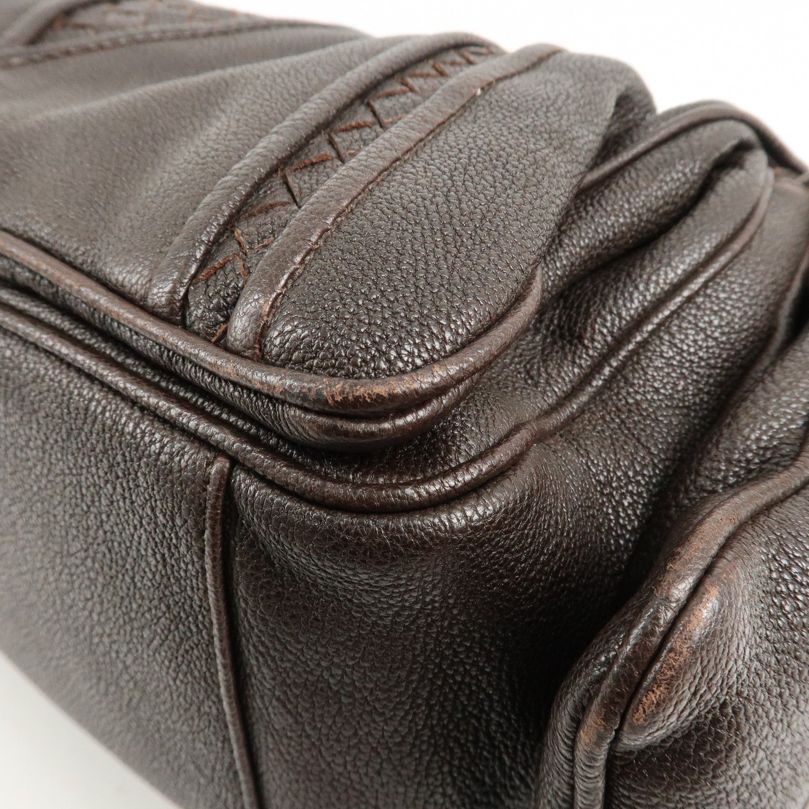 BOTTEGA VENETA Intrecciato Leather Shoulder Bag 179309 Used