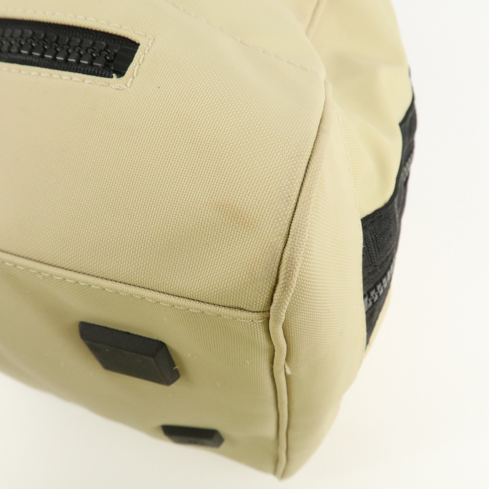 CHANEL Chanel Sport Nylon Boston Bag Beige Black A19977 Used