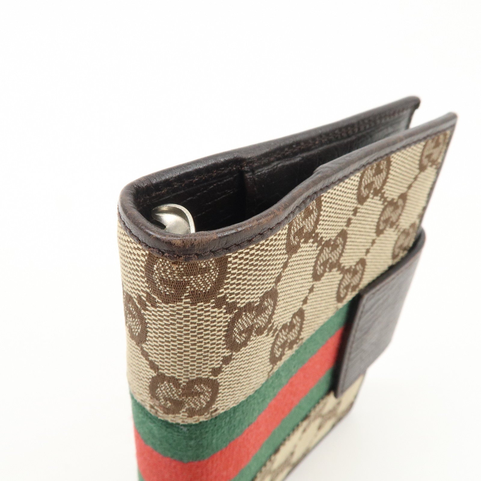 GUCCI Sherry GG Canvas Leather Notebook Cover Planner Cover 115240 Used