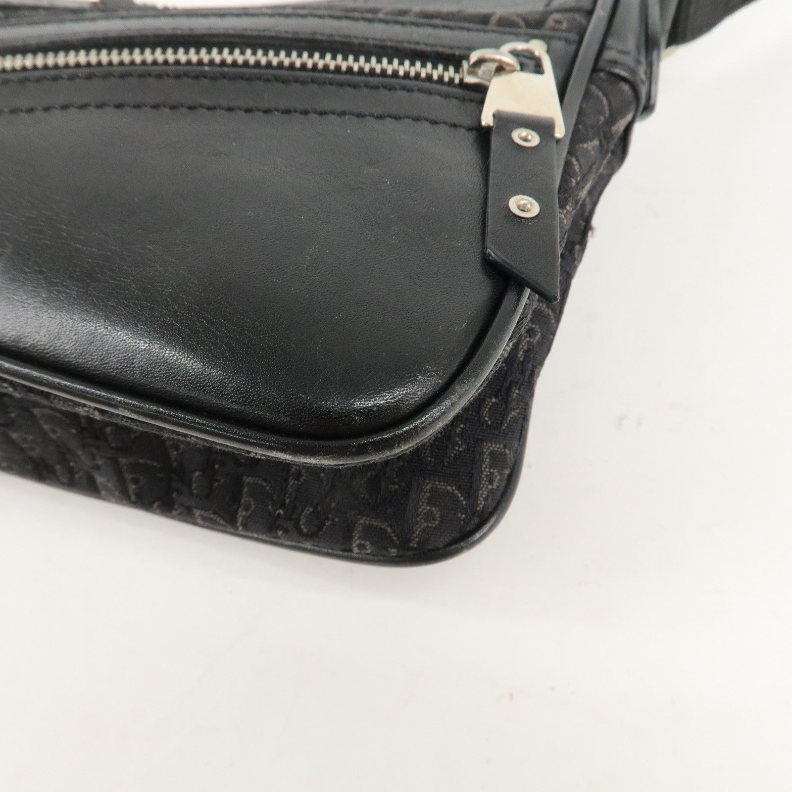 Christian Dior Trotter Street Chic Canvas Leather Shoulder Bag Used