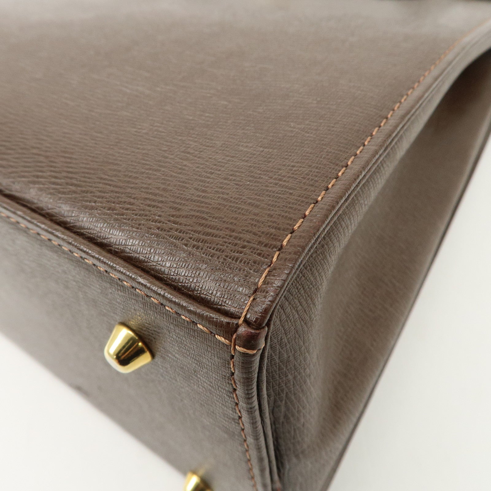 BURBERRY Leather Tote Bag Hand Bag Brown Used