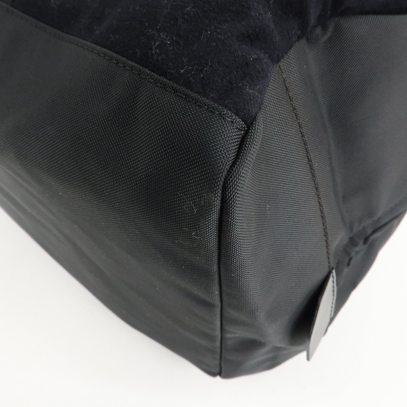 CHANEL Sports Line Felt Nylon Leather Boston Bag Black Used