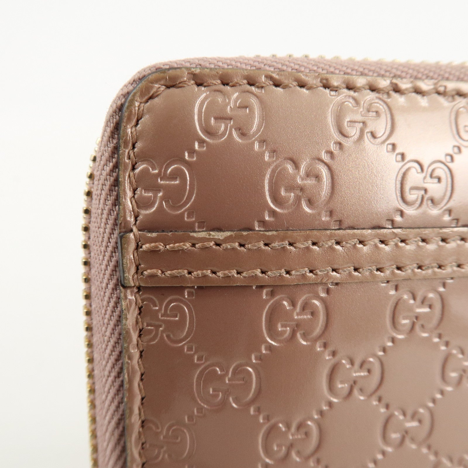 GUCCI Micro Guccissima Patent Leather Zippy Long Wallet 258406 Used