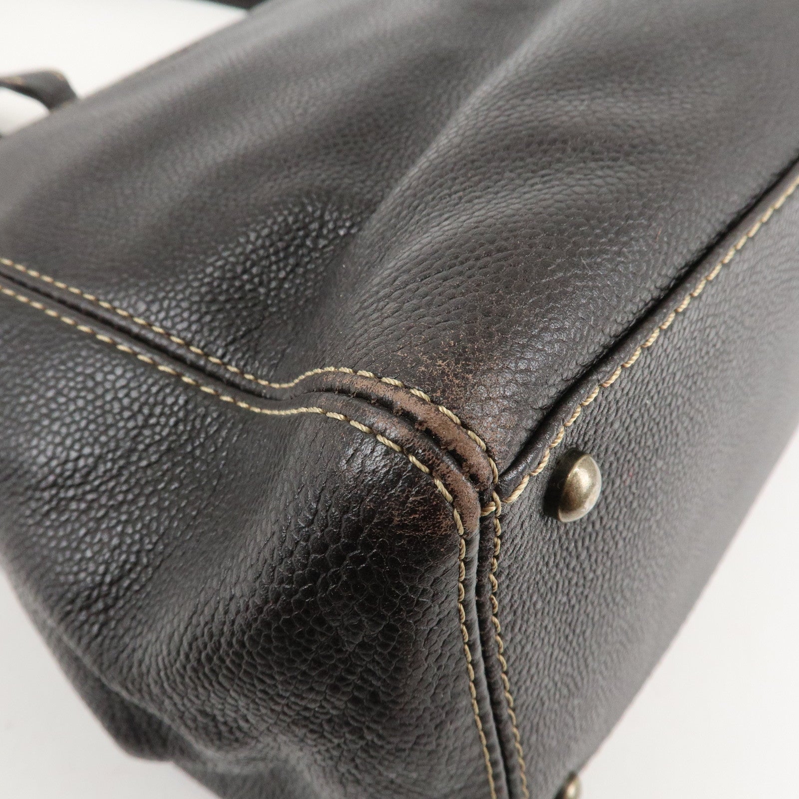 CHANEL COCO Mark Caviar Skin Hand Bag Tote Bag Brown Used