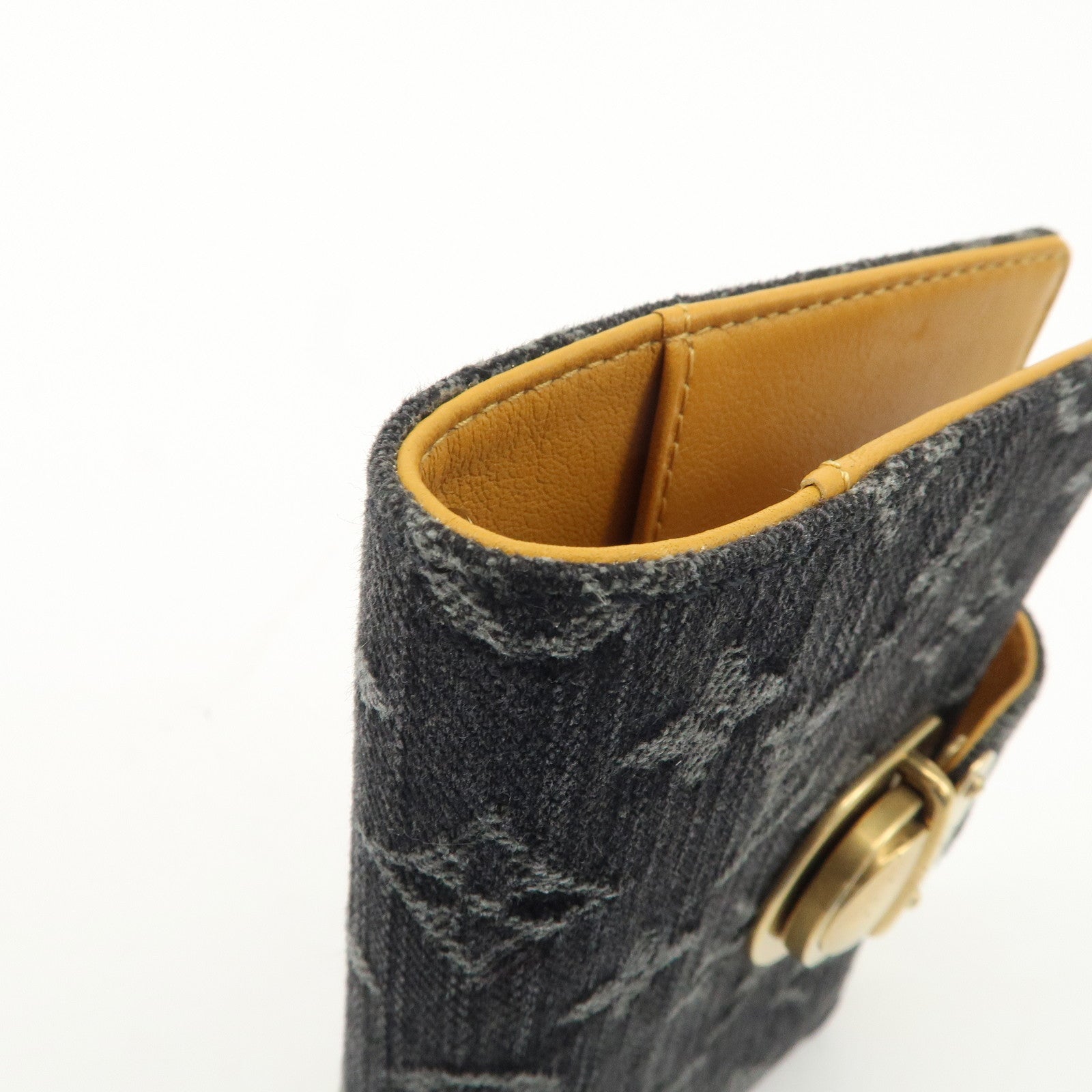 Authc Louis Vuitton Monogram Denim Agenda PM Planner Cover Noir R21038 Used