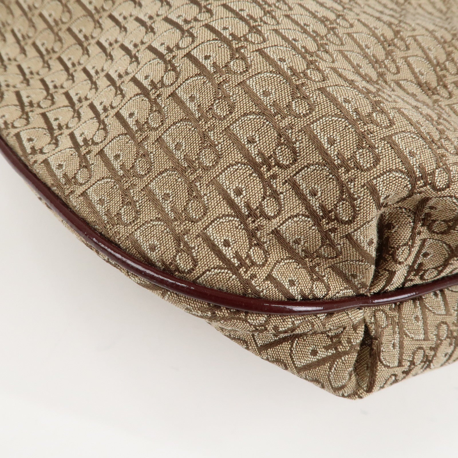 Christian Dior Trotter Canvas Patent Leather Suede Shoulder Bag Used