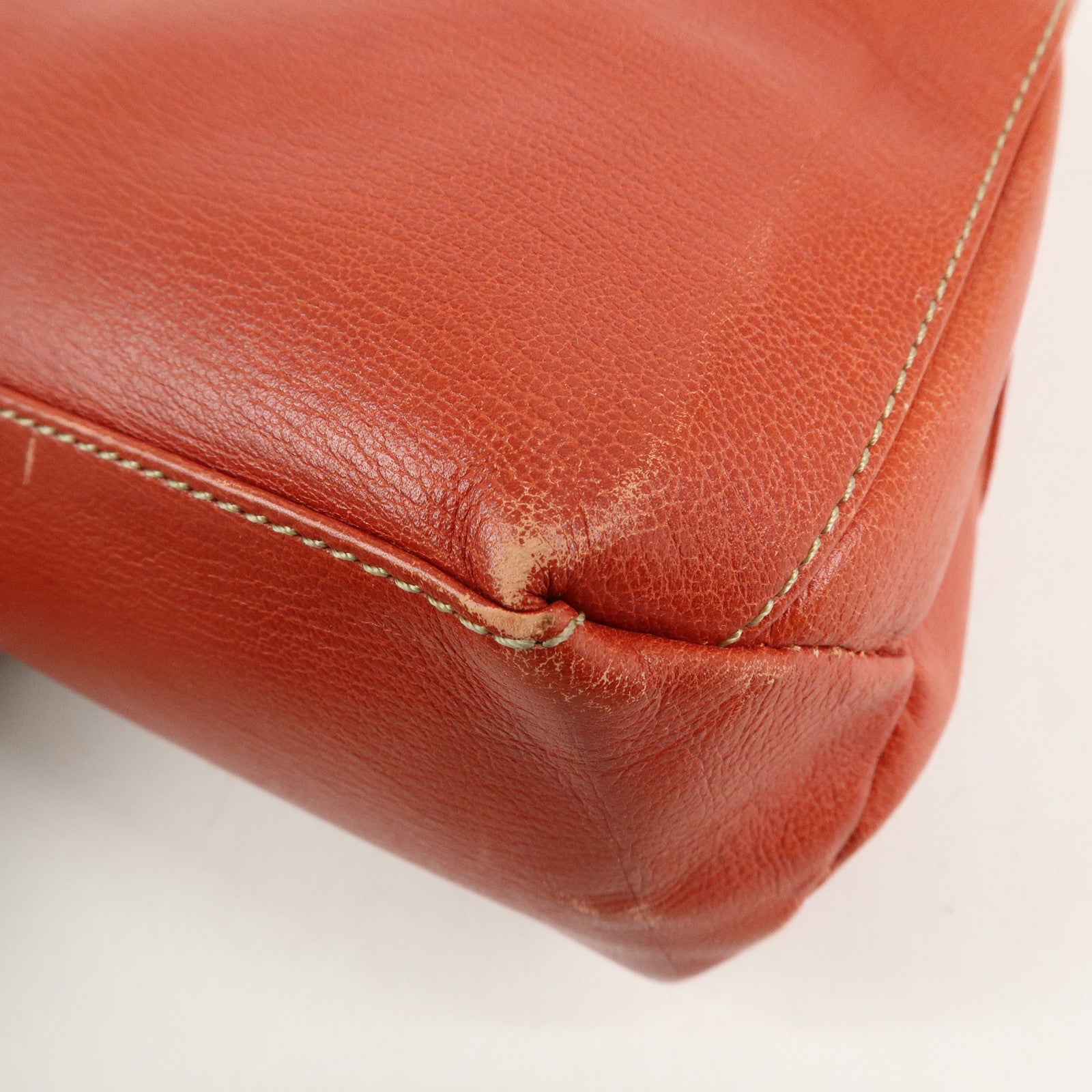 LOEWE Velazquez Suede Leather 2Way Bag Hand Bag Orange Used