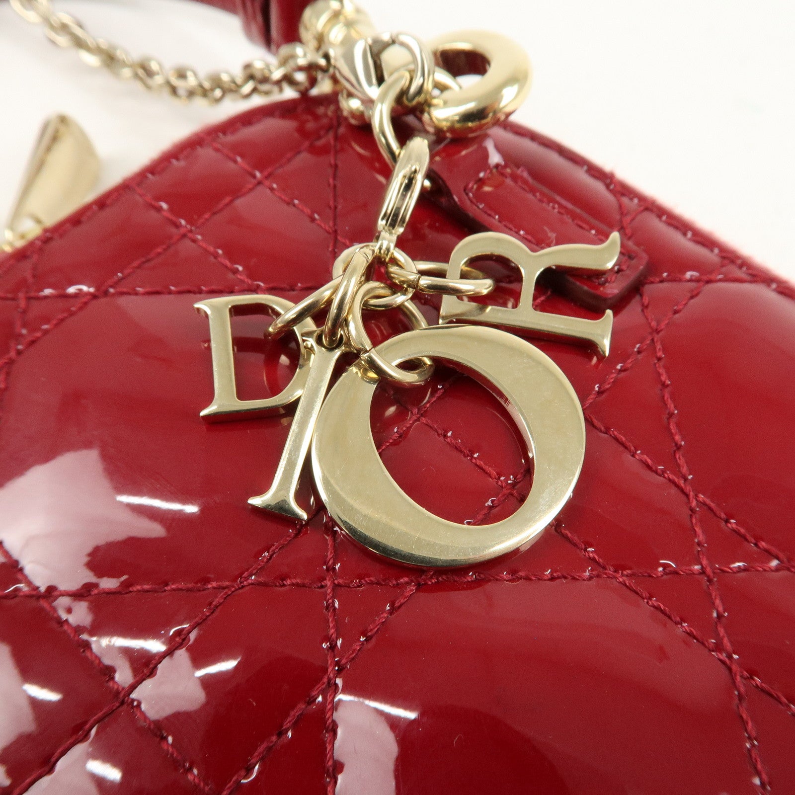 Christian Dior Cannage Patent Leather Phone Holder Used