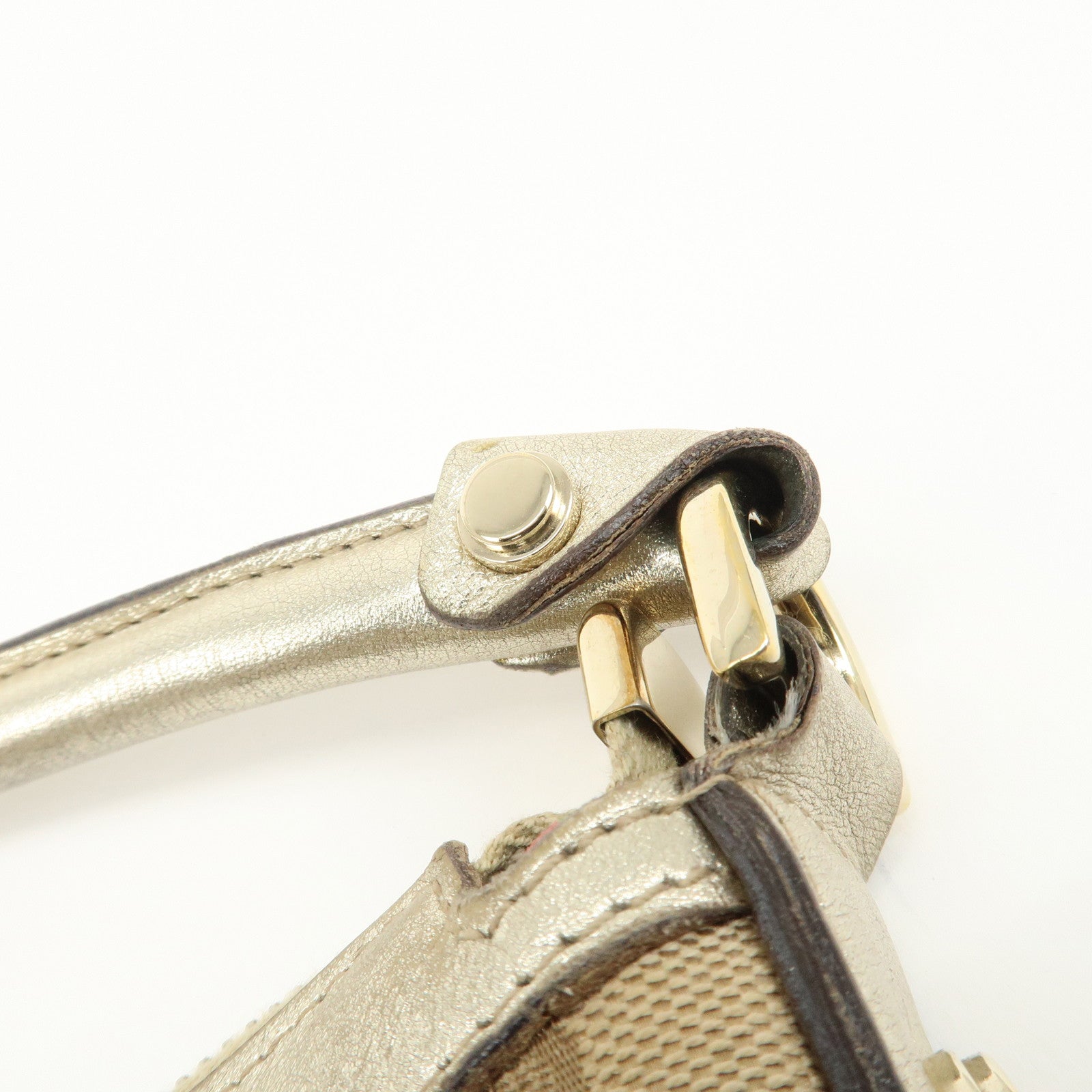 GUCCI GG Canvas Leather Shoulder Bag 153025 Used