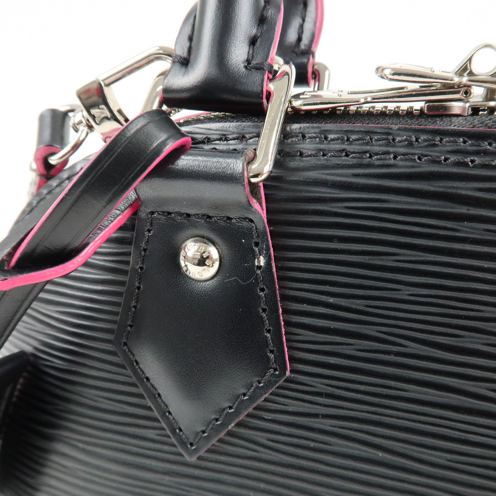 Louis Vuitton Epi Alma BB 2Way Shoulder Bag Noir Pink M54160 Used