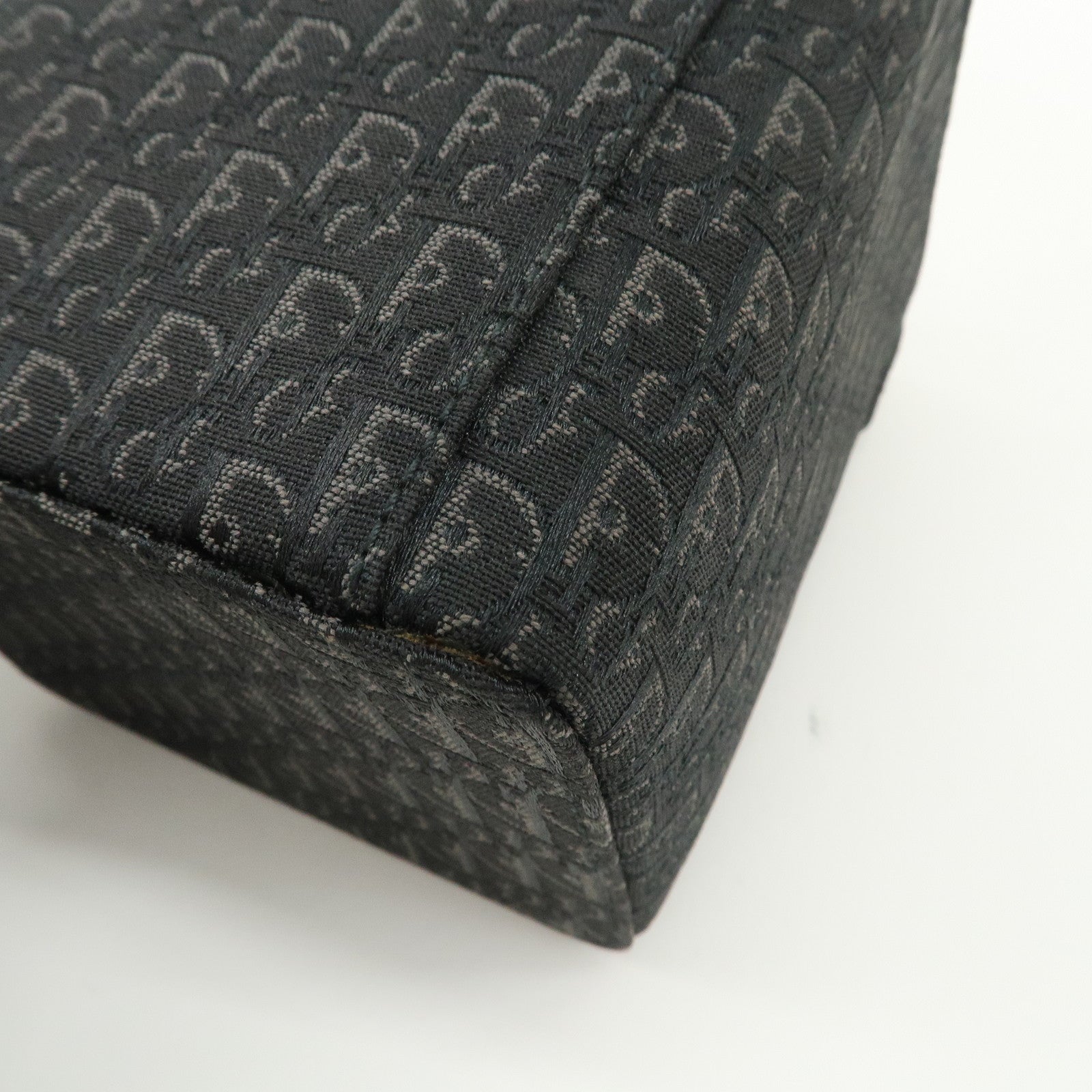 Christian Dior Street Chic Trotter Canvas Leather Vanity Bag Black Used