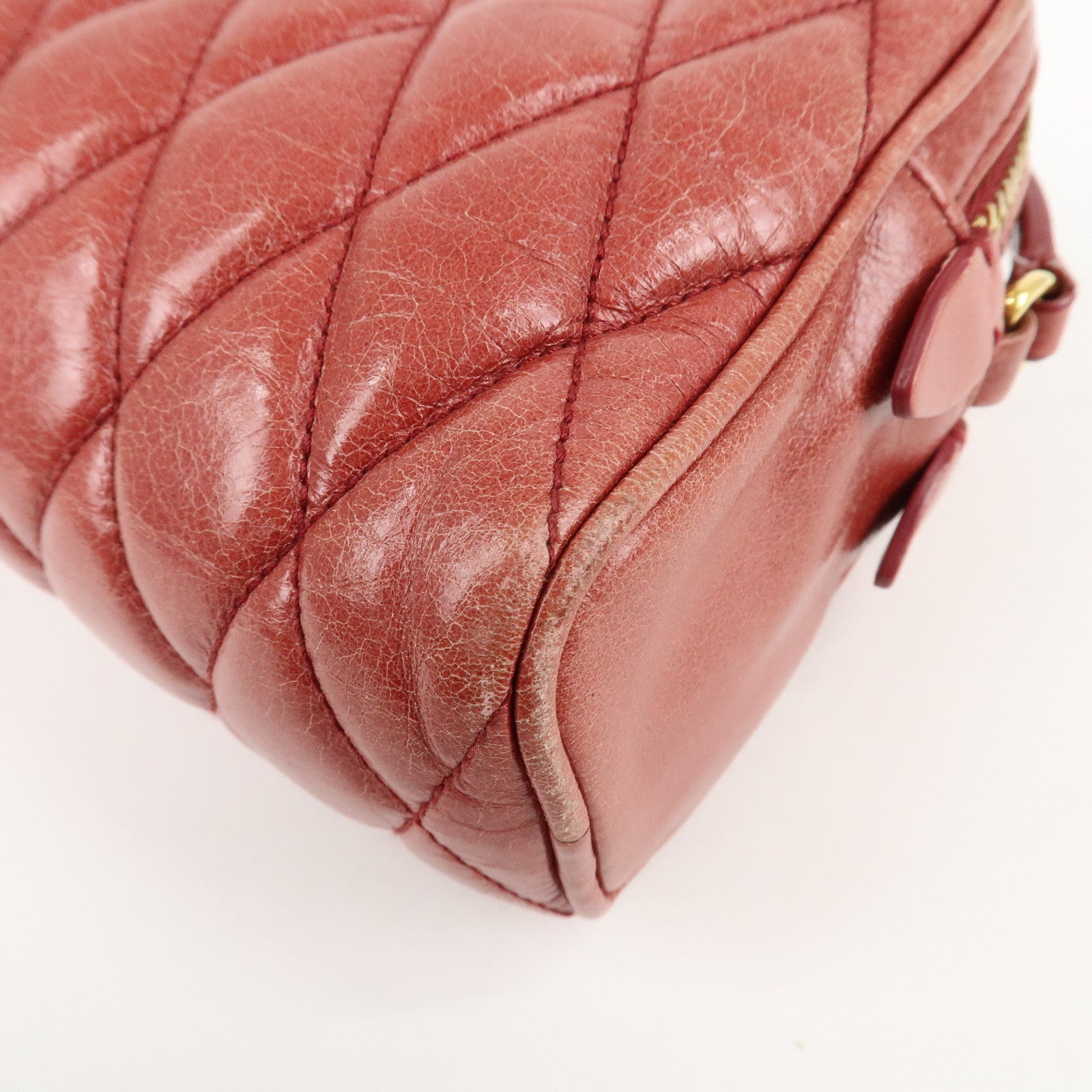 MIU MIU Leather Shoulder Bag Crossbodyb Bag Pink 5BH543 Used