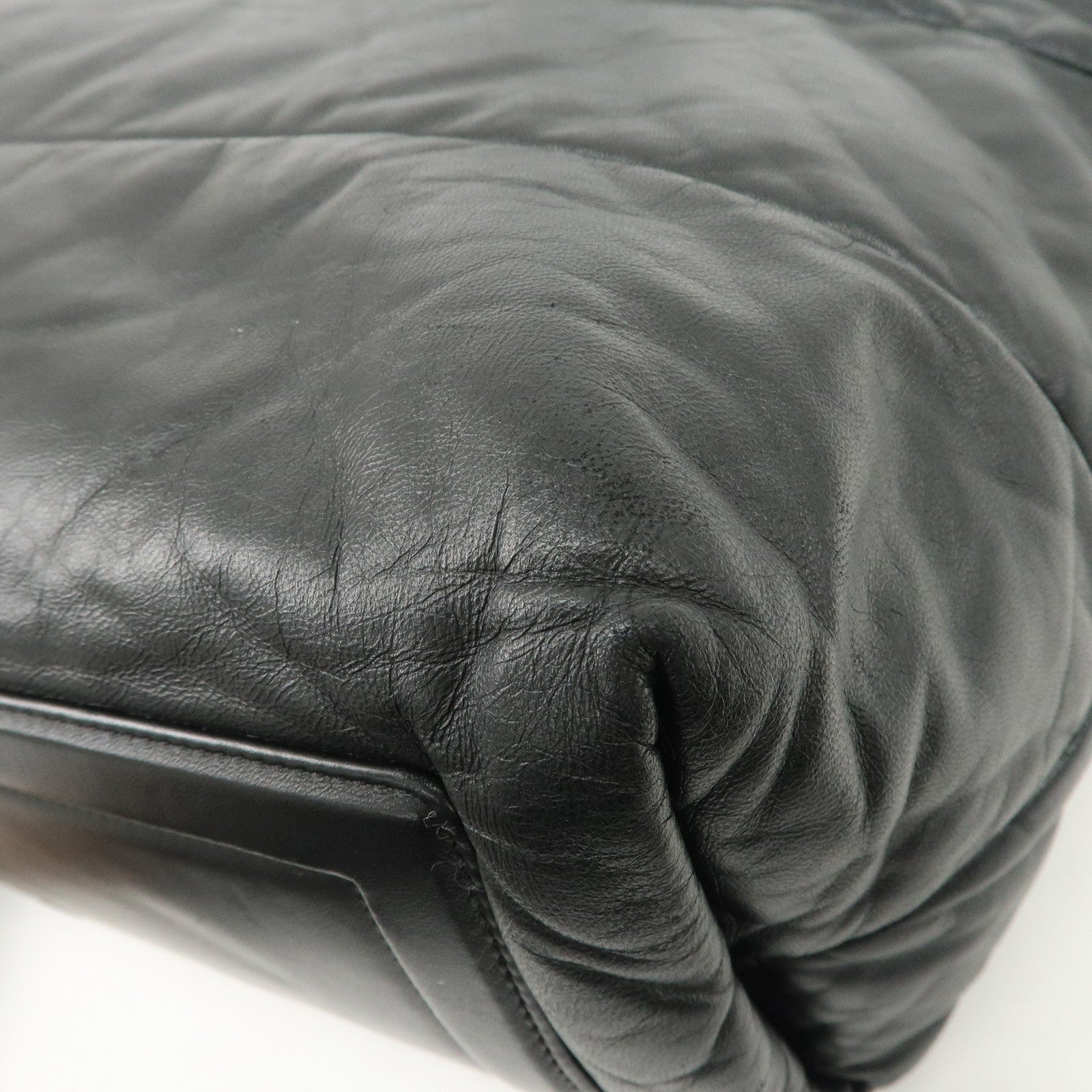 CHANEL COCO Cocoon Lamb Skin Tote Bag Shoulder Bag MM Black A47107 Used