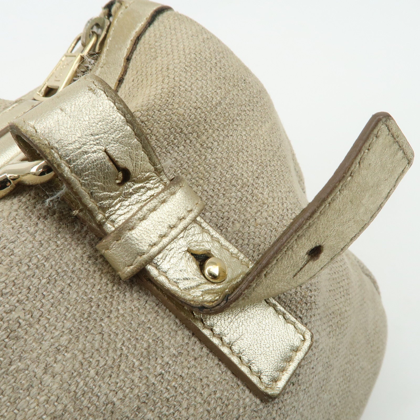YVES SAINT LAURENT Rive Gauche Kahara Canvas Leather Mini Boston Used