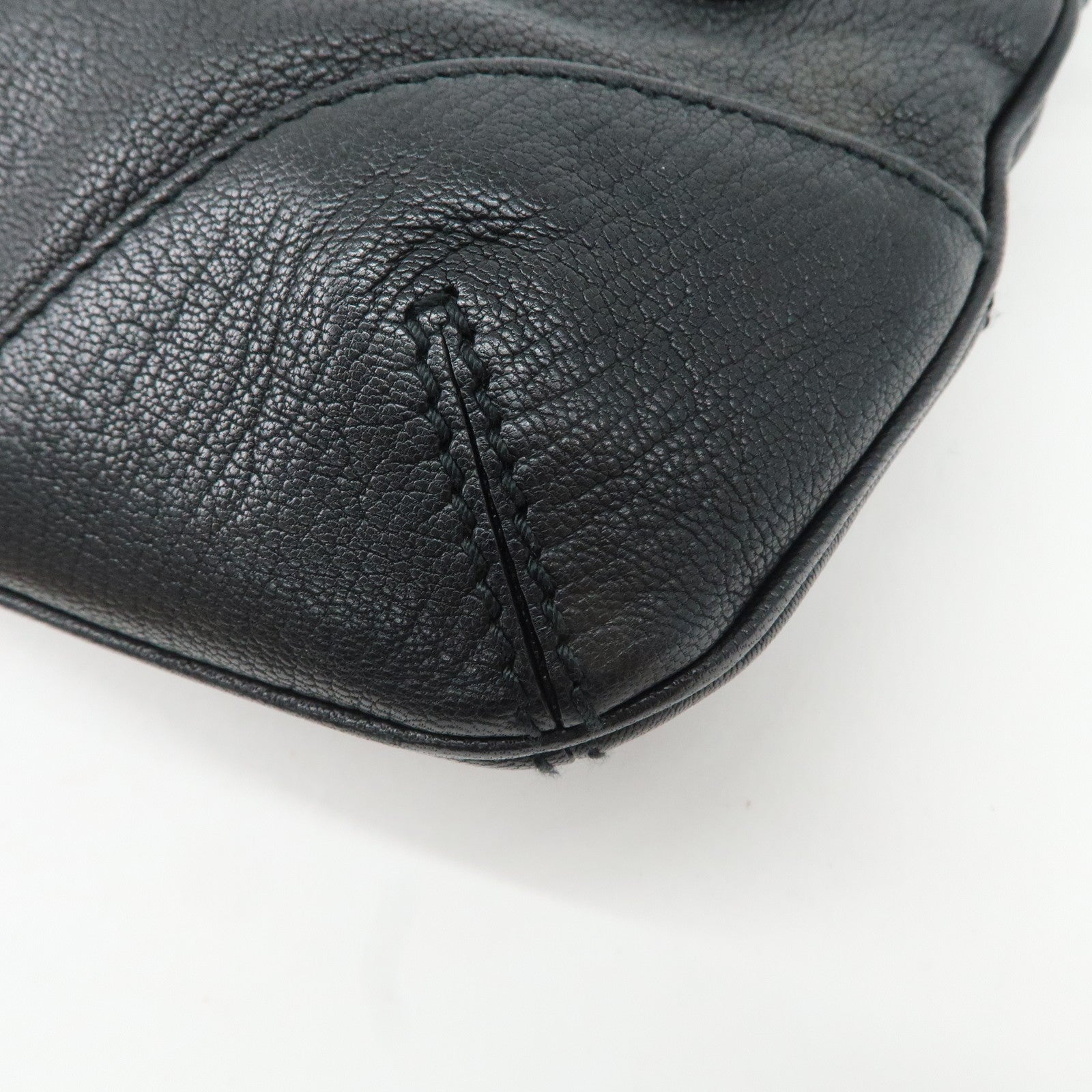 GUCCI Sherry Leather Chain Shoulder Bag Hand Bag Black 153011 Used