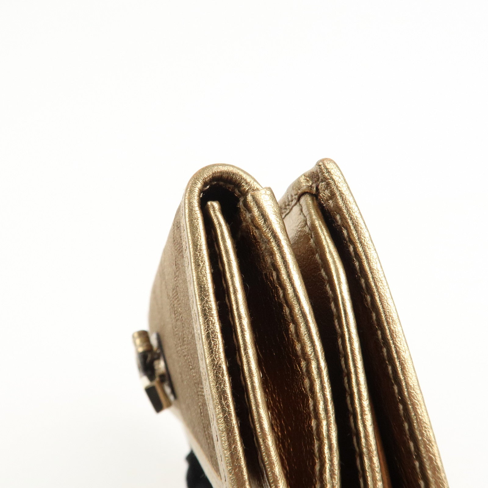 GUCCI Princy GG Satin Leather W Hook Bifold LongWallet 167464 Used