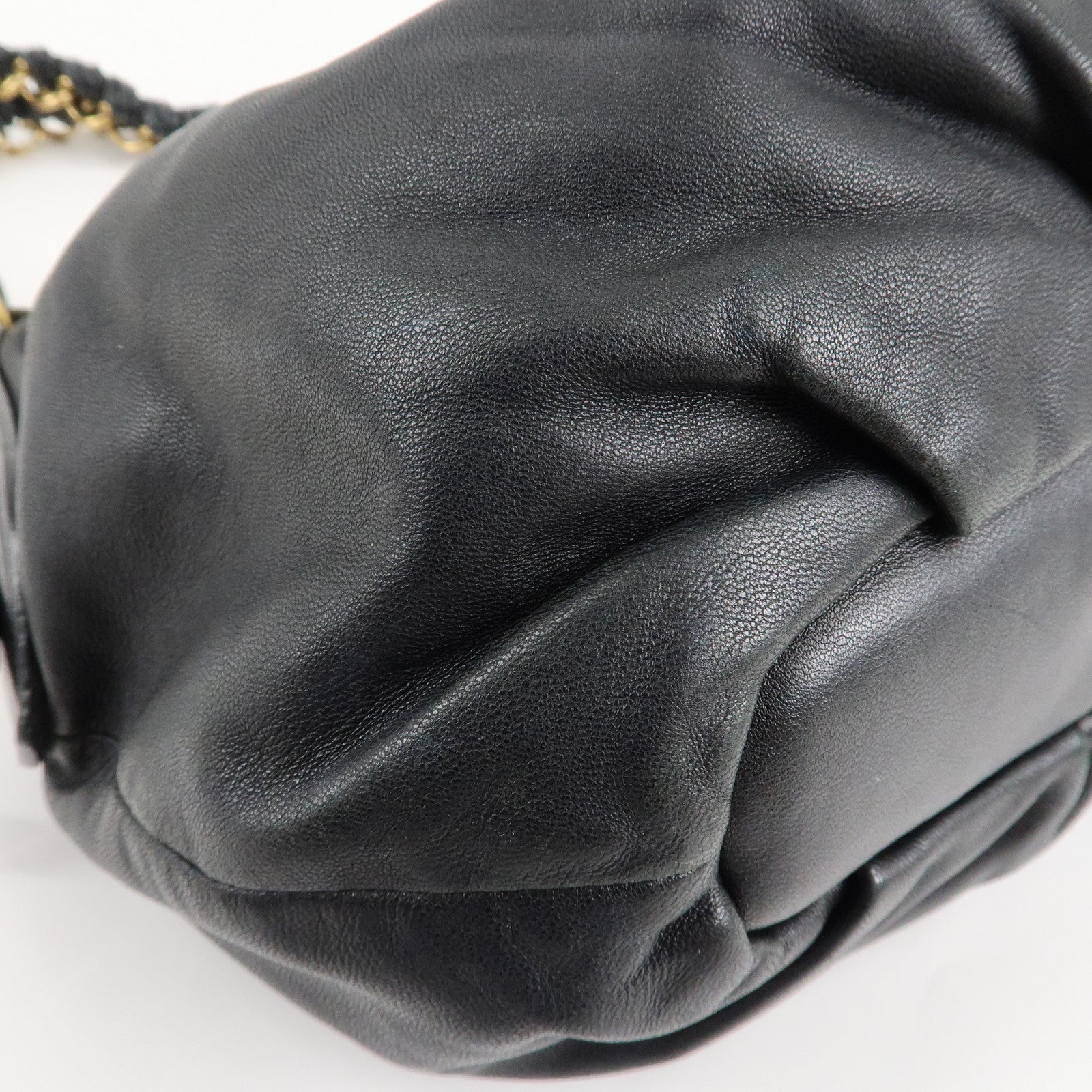 PRADA Leather 2Way Hand Bag Shoulder Bag Black BN2324 Used