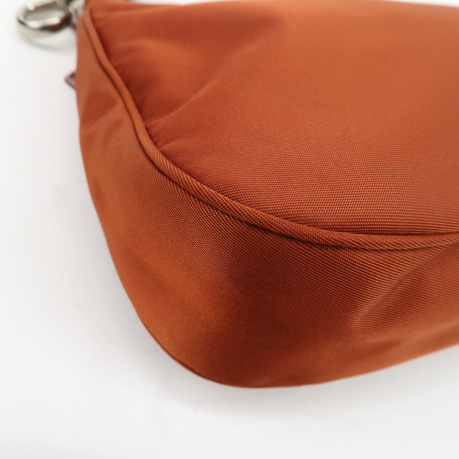 PRADA Logo Nylon Leather Shoulder Bag Hand Bag Pouch Brown Used