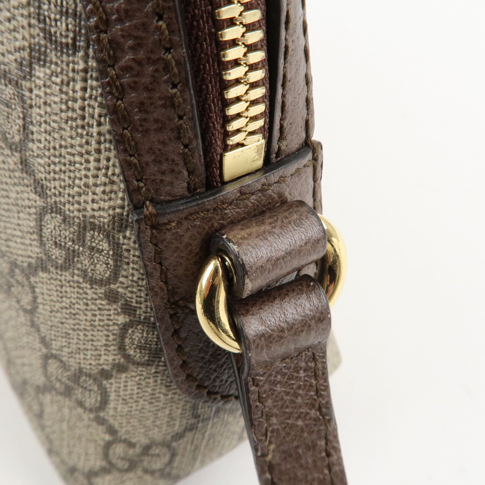 GUCCI Ophidia GG Supreme Sherry Leather Shoulder Bag 499621 Used