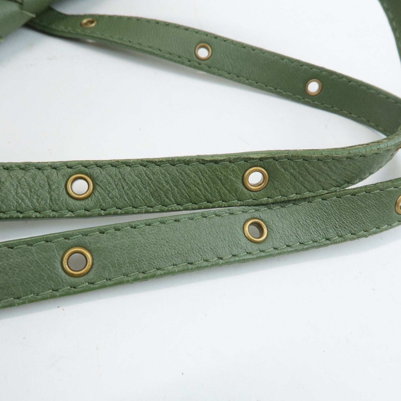 BOTTEGA VENETA Intrecciato Leather Tote Shoulder Bag Green 162937 Used