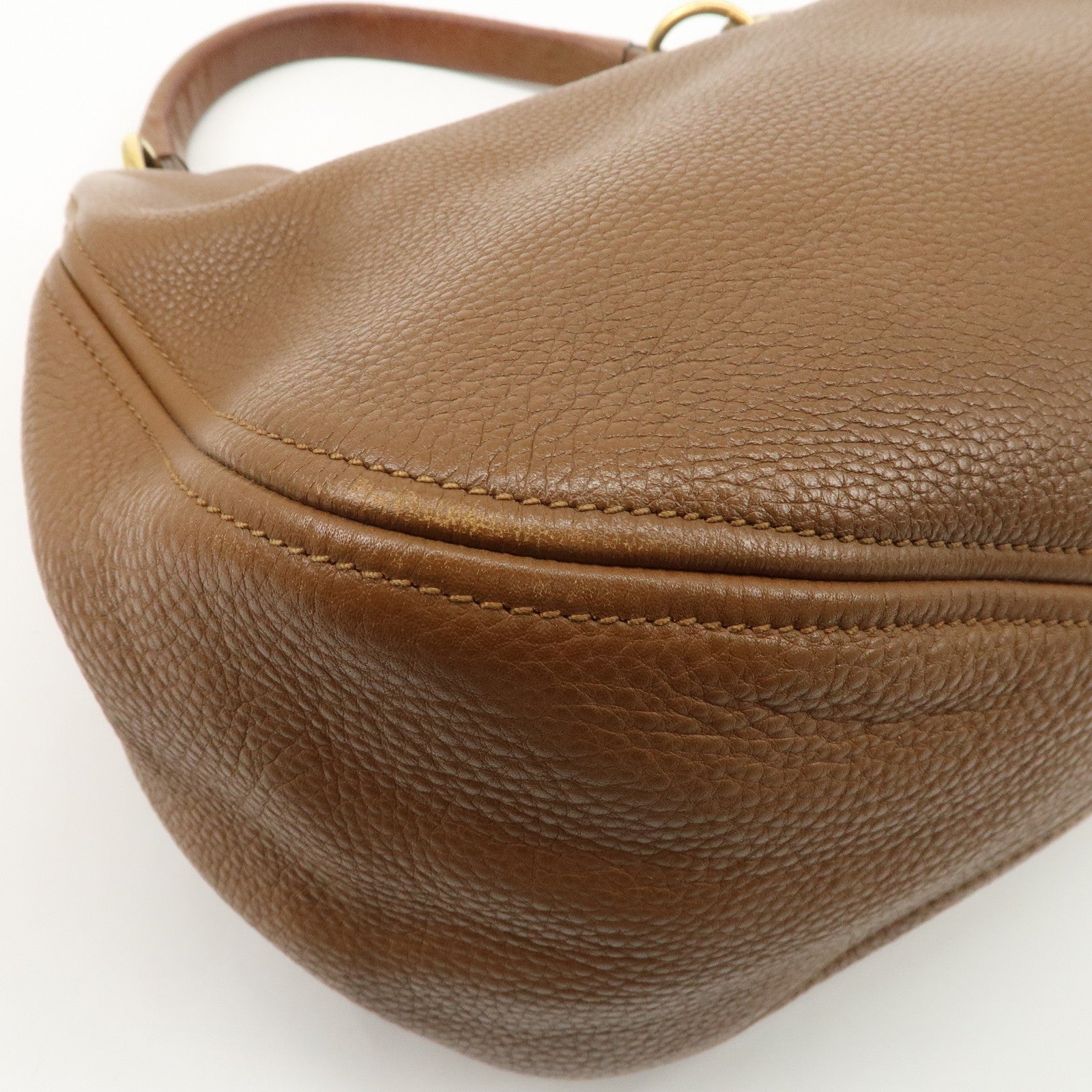 MIU MIU Leather 2WAY Bag Shoulder Bag Brown Used