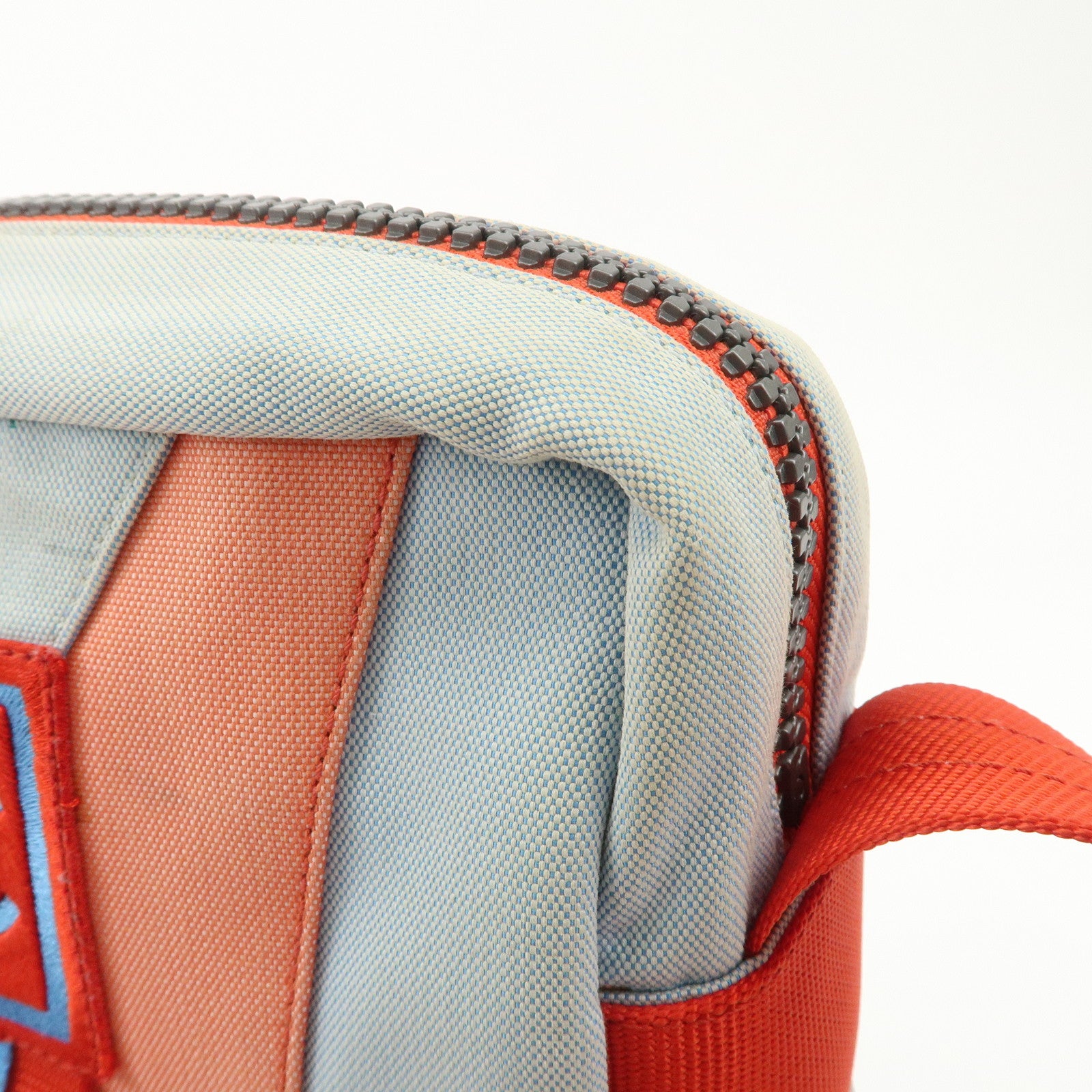 CHANEL Sports Nylon Canvas COCO Mark Shoulder Bag Blue Red Used