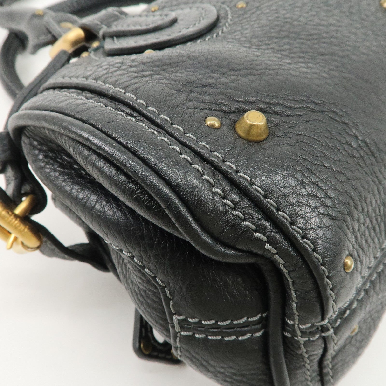 Chloe Paddington Leather Mini Hand Bag Black Used