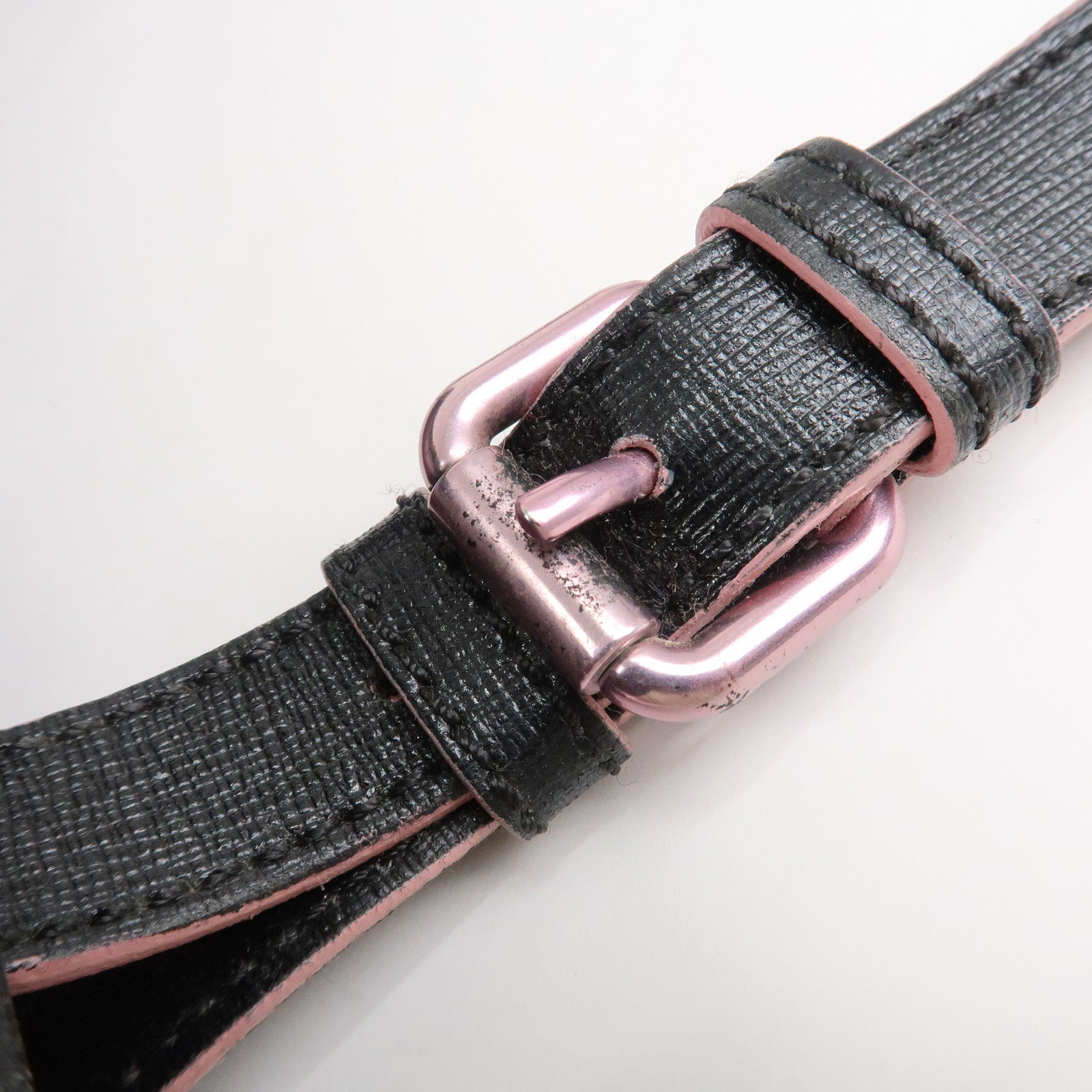 FENDI Zucchino Canvas Leather Tote Bag Black 8BH220 Used