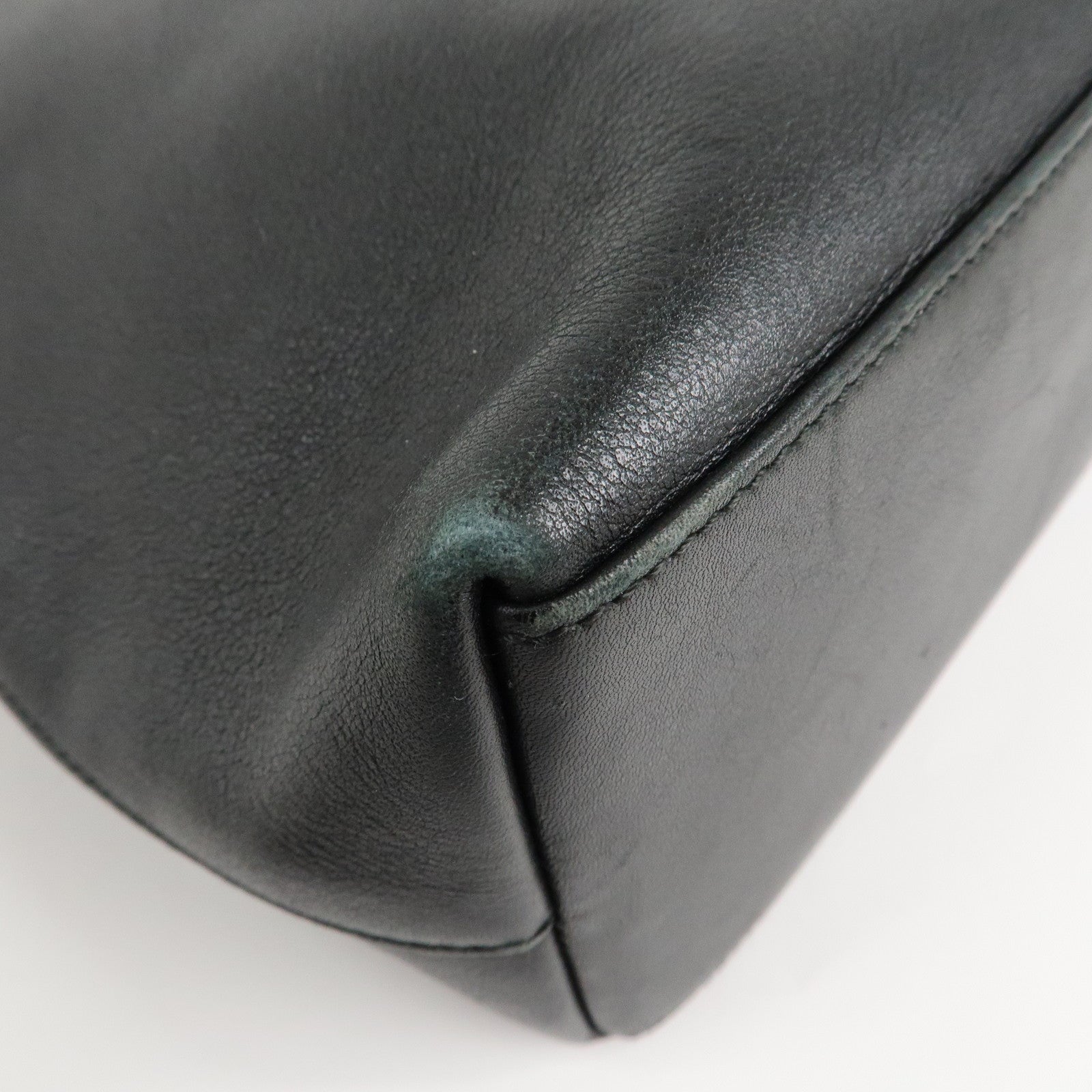 GUCCI Bamboo Leather One-Shoulder Bag Balck 001.3244.001998 Used