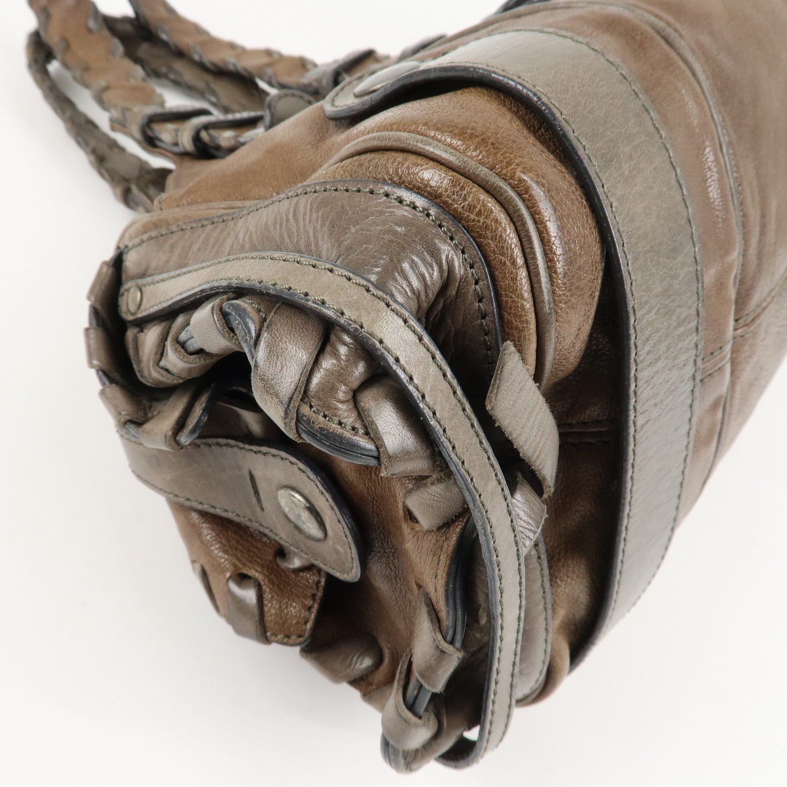 Chloe Leather Silverado Boston Bag Shoulder Bag Brown Used