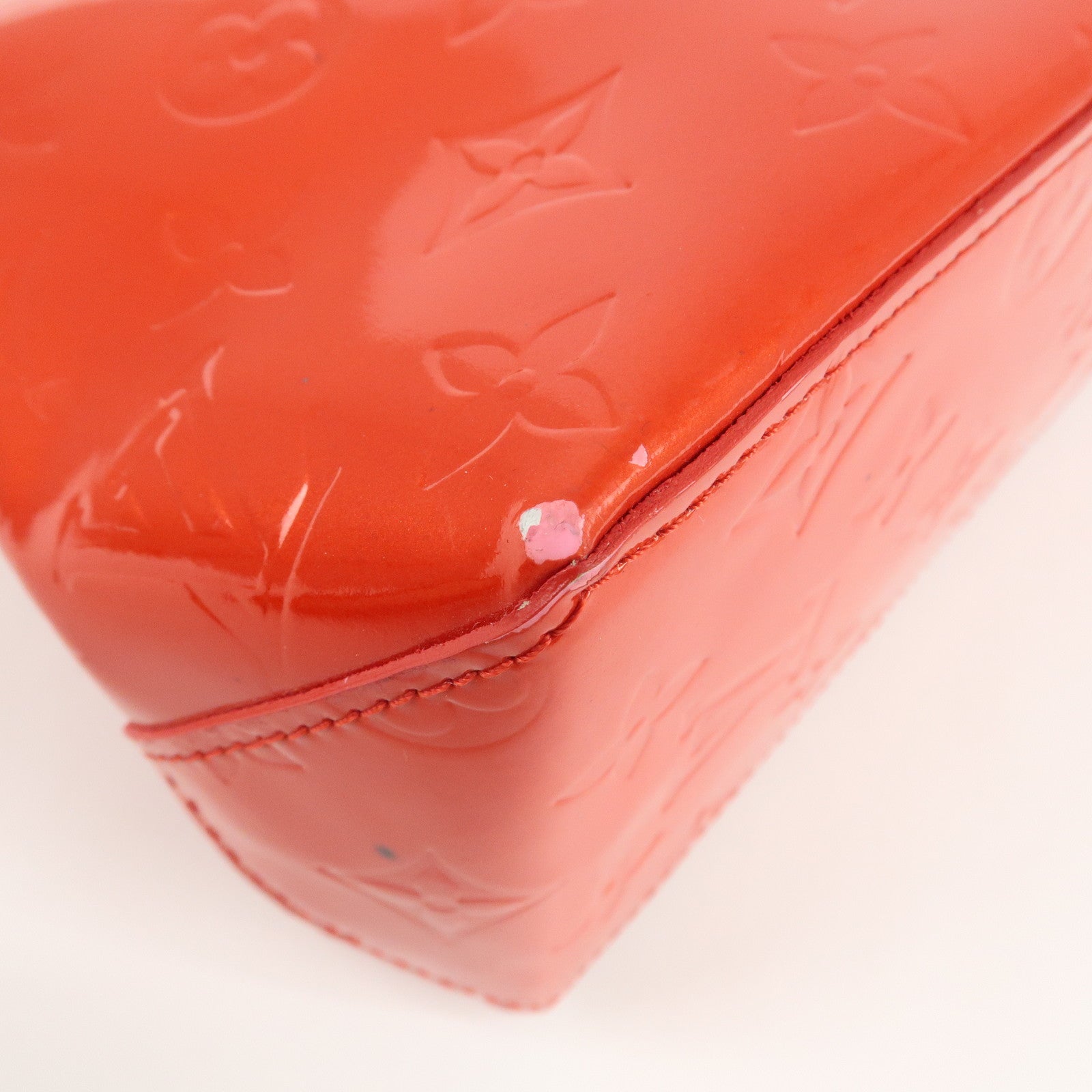 Louis Vuitton Monogram Vernis Lead PM Hand Bag M91088 Rouge Used