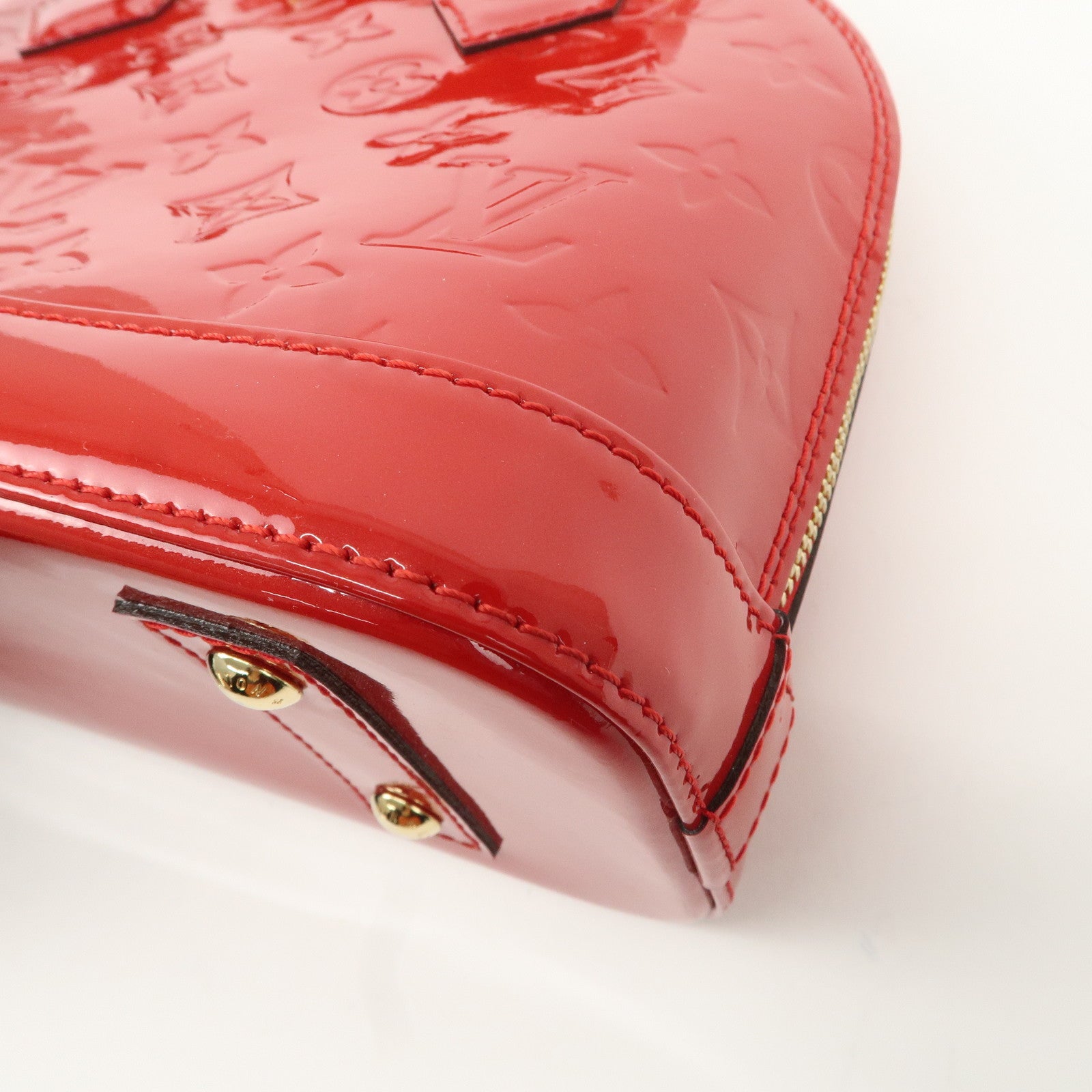 Louis Vuitton Monogram Vernis Alma BB Hand Bag Rouge M91698 Used
