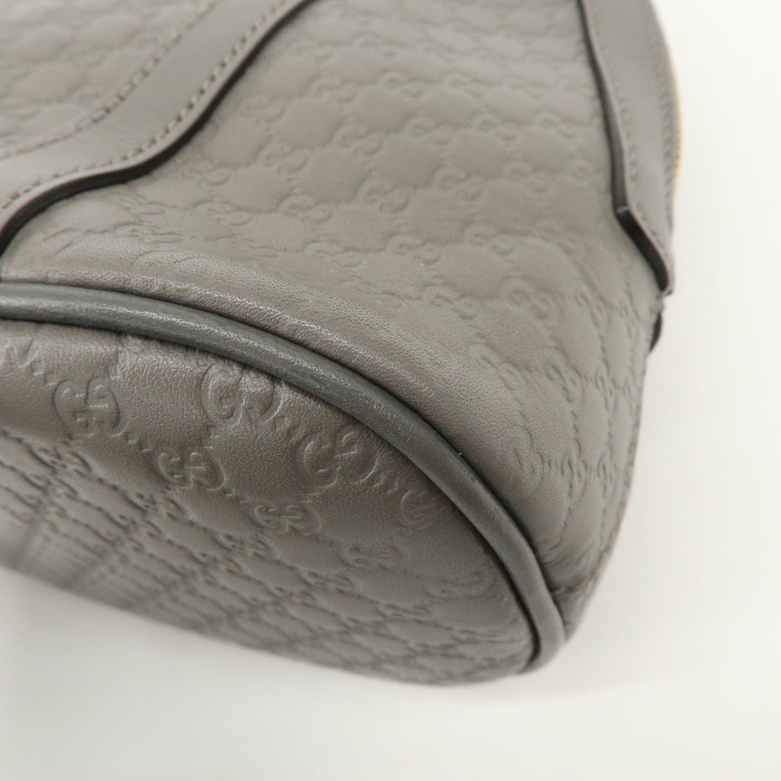 GUCCI Micro Guccissima Leather 2WAY Bag Hand Bag Gray 449654 Used