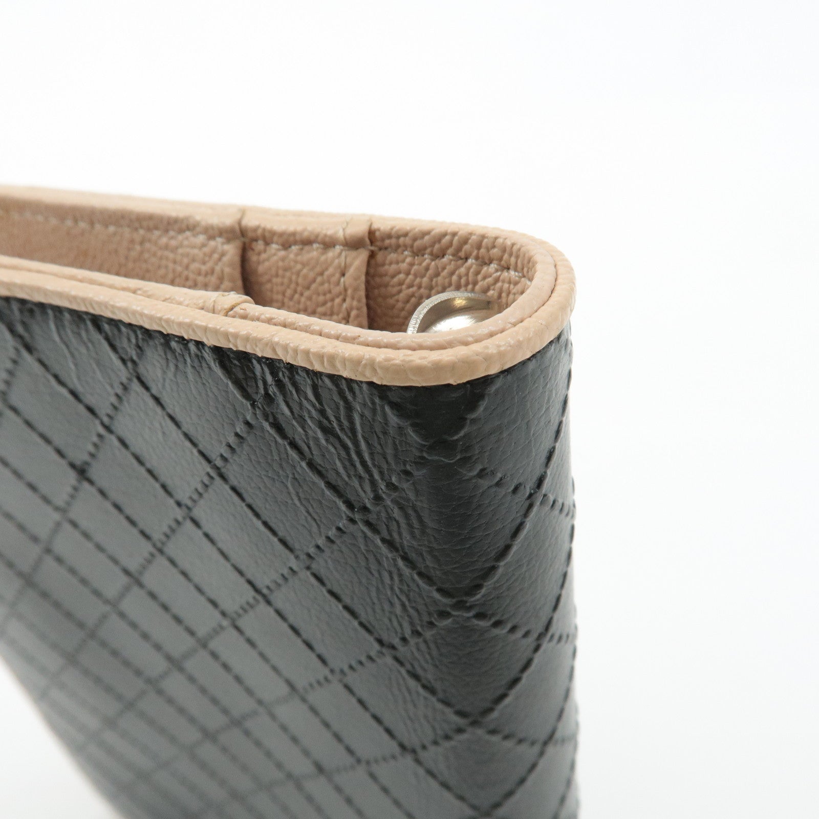 CHANEL COCO Mark Bicolore Leather Agenda Cover Black Pink Used