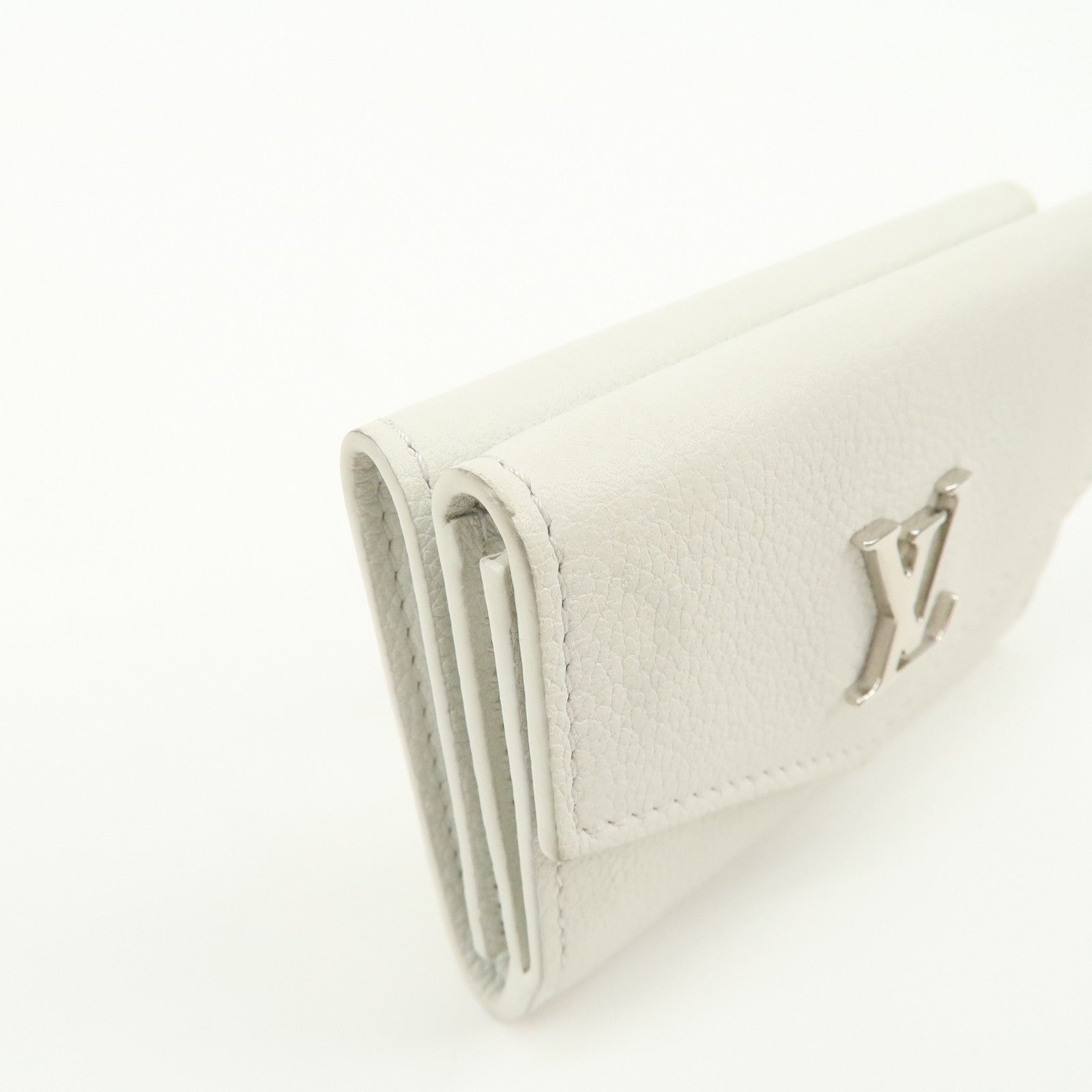 Louis Vuitton Portefeuille Lock Mini Wallet White M68482 Used