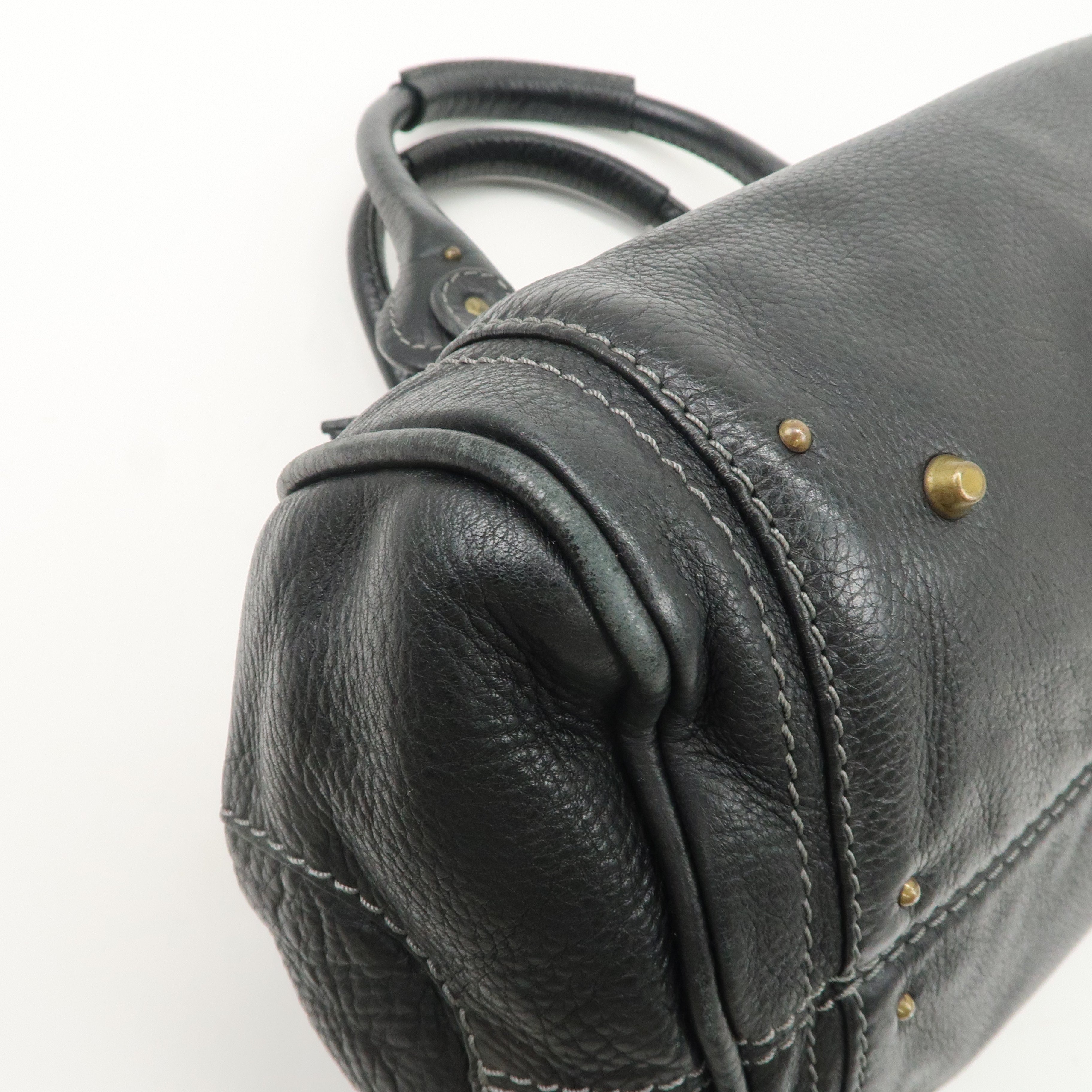 Chloe Paddington Leather Shoulder Bag Hand Bag Black Used