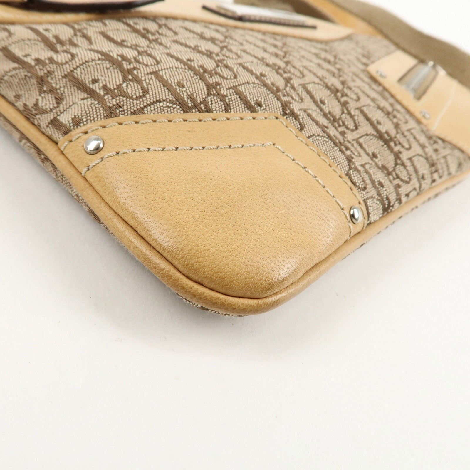 Christian Dior Street Chic Trotter Canvas Leather Shoulder Bag Used