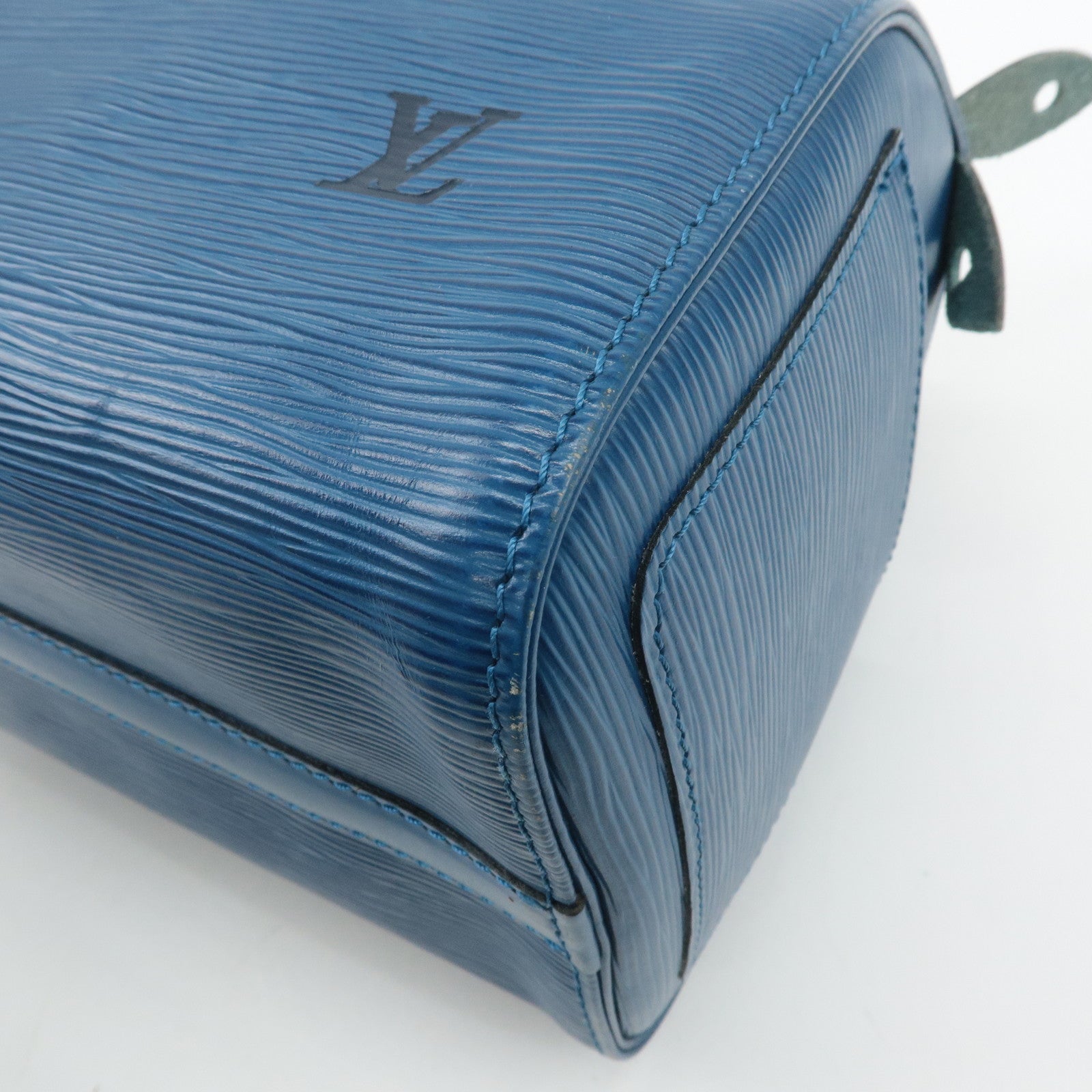 Louis Vuitton Epi Speedy 25 Hand Bag Boston Bag Blue M43015 Used