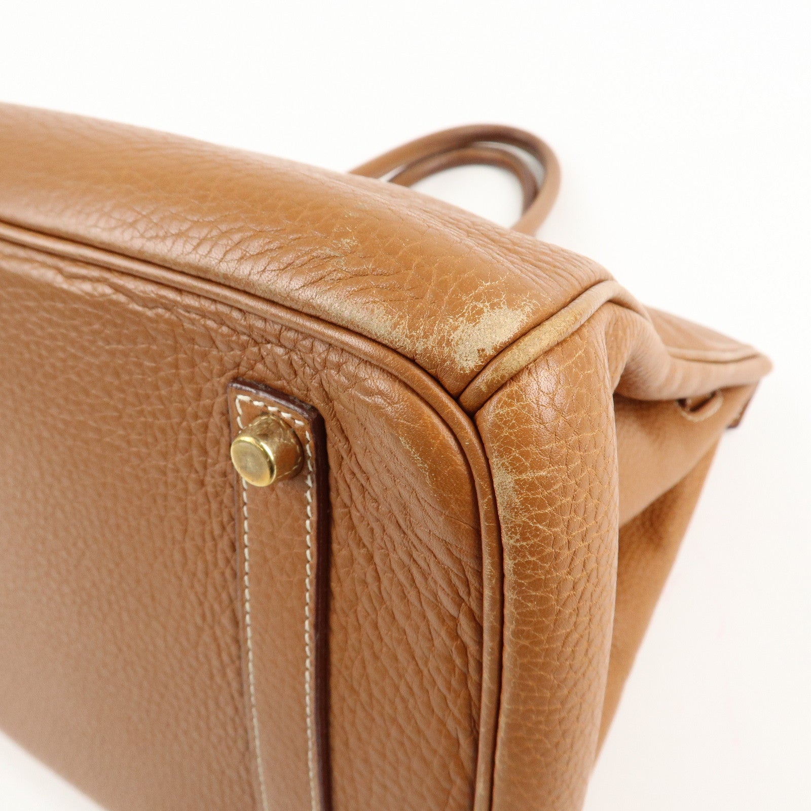 HERMES Taurillon Clemence Birkin 35 J stamped Gold Used