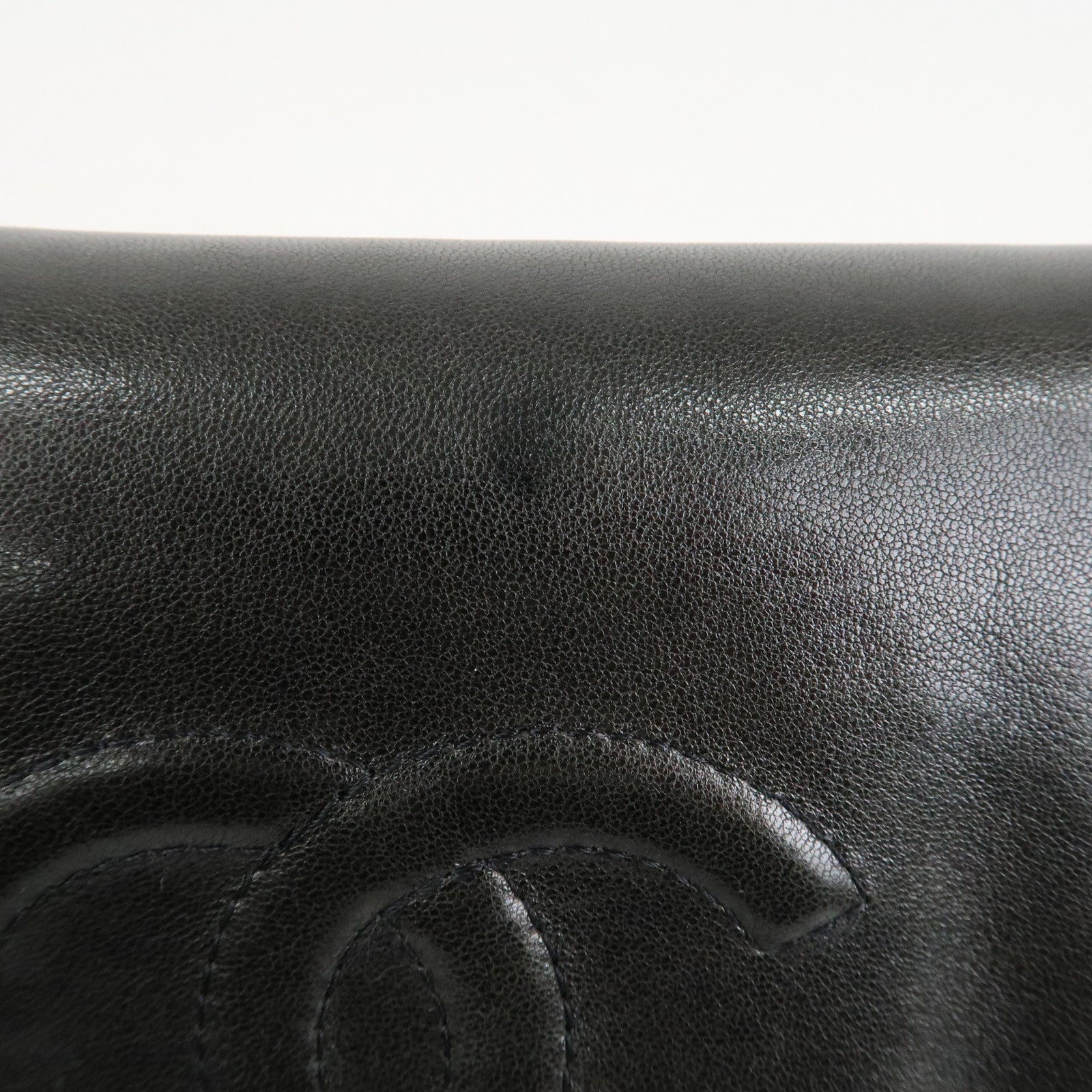 CHANEL COCO Mark Lamb Skin Half Moon Chain Shoulder Bag A40033 Used