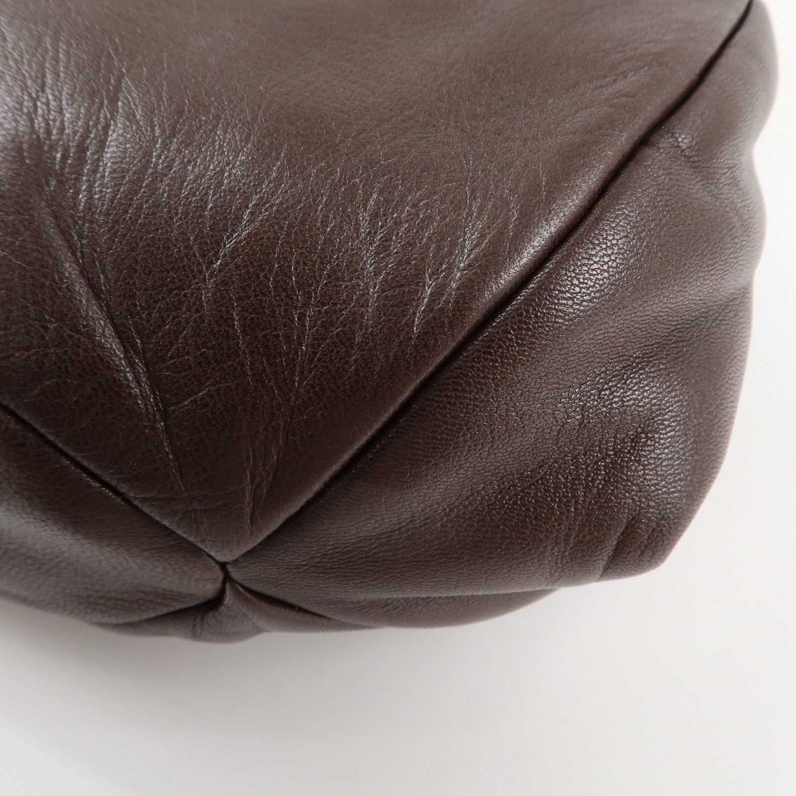 LOEWE Anagram Leather Clasp Shoulder Bag Hand Bag Brown Used