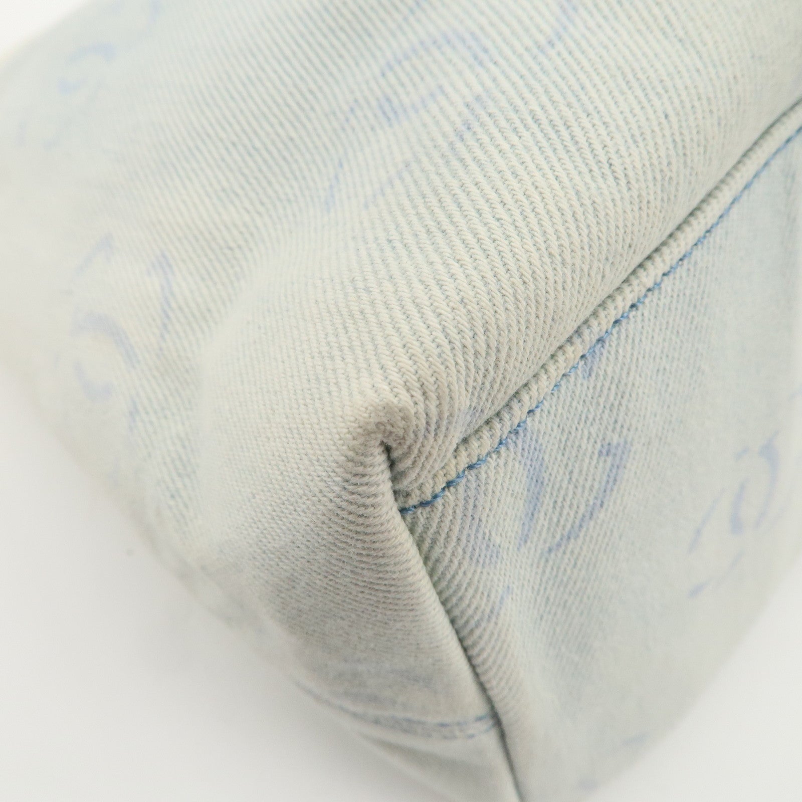 CHANEL Denim Plastic COCO Mark One Shoulder Bag Light Blue Used