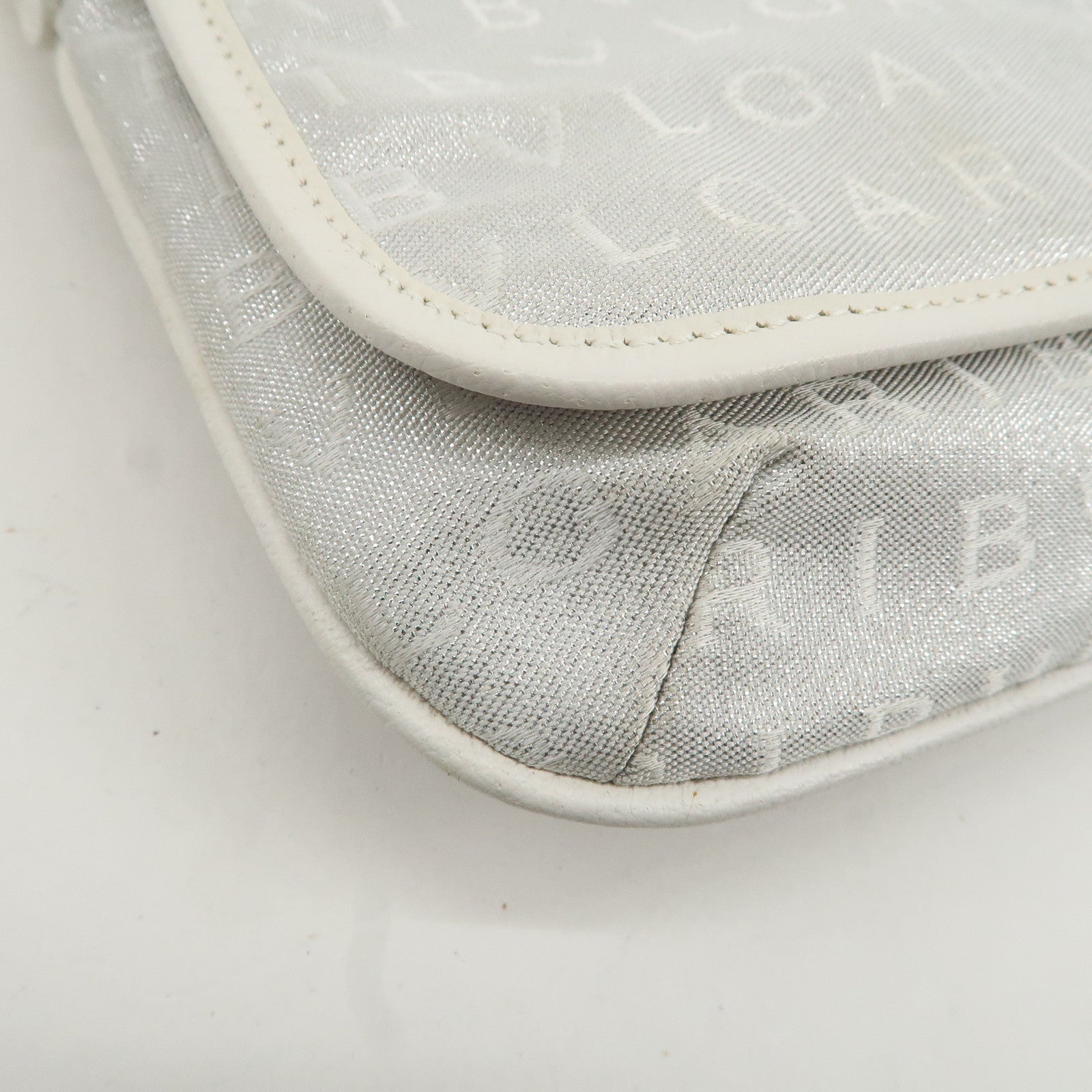 BVLGARI Logo Mania Mini Shoulder Bag Hand Bag Silver Used