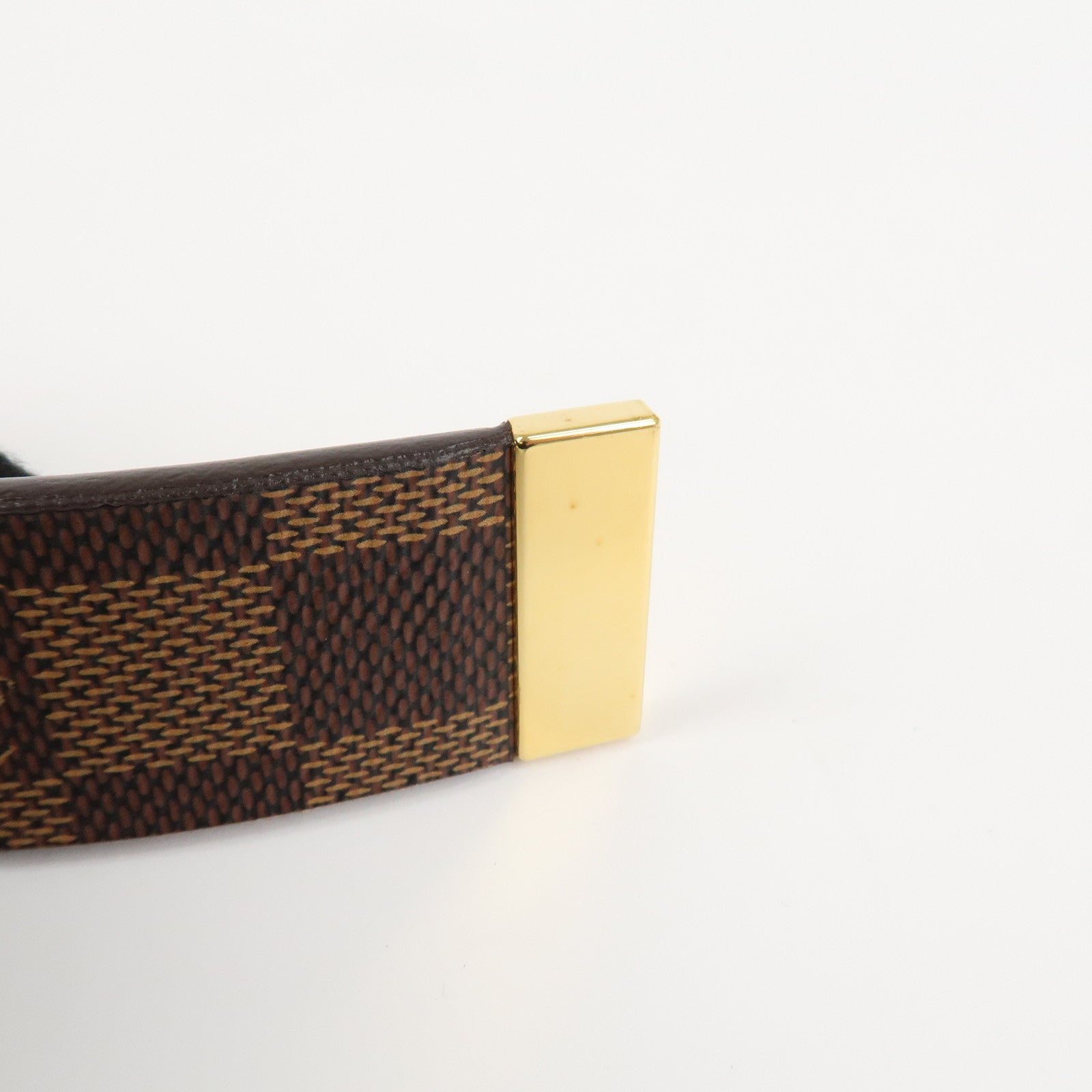 AuthLouis Vuitton Damier Ebene Saint Tulle Belt Carre 85/34 M6803V Used