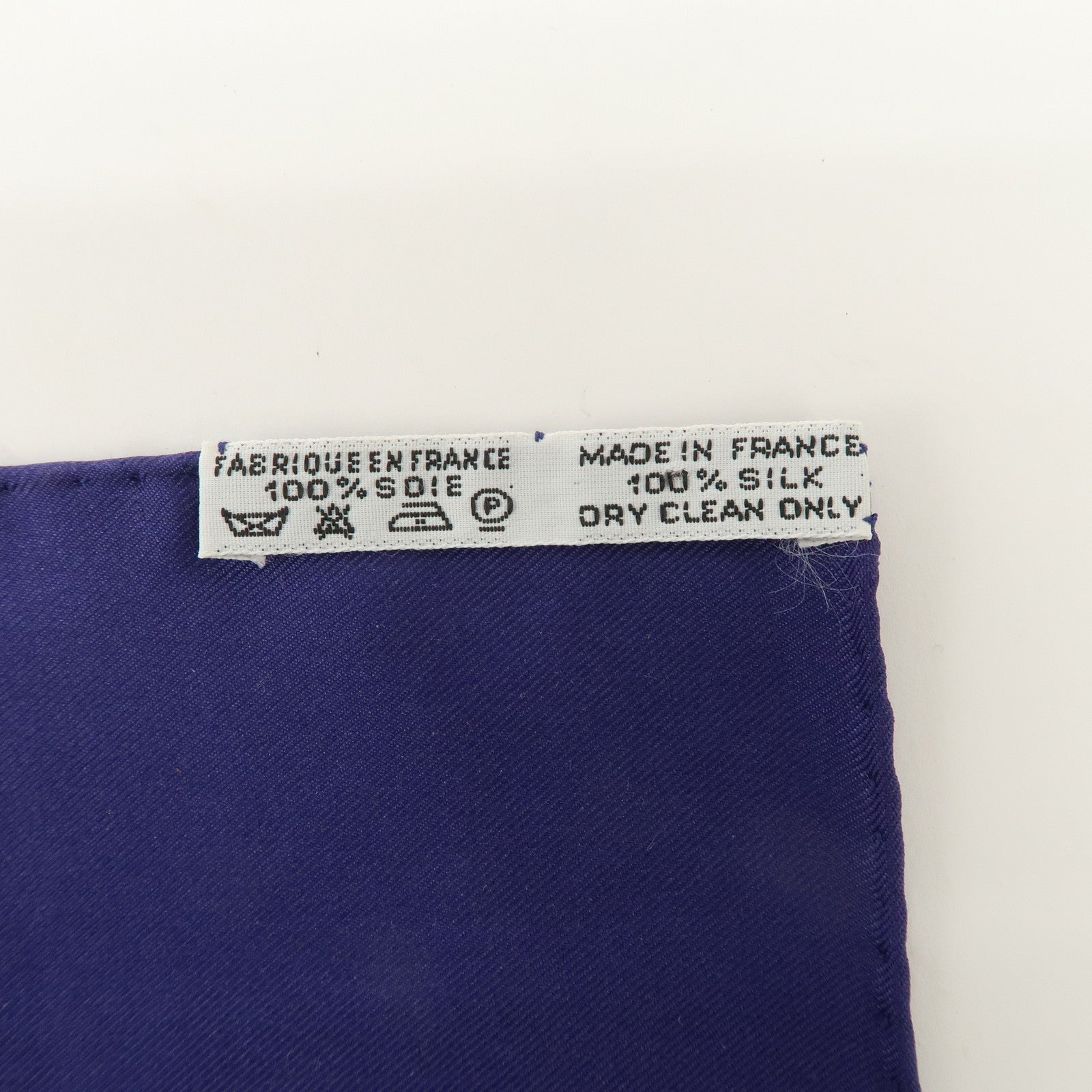 HERMES Carre 90 Silk 100% Scarf Vive levent Navy White Gold Used