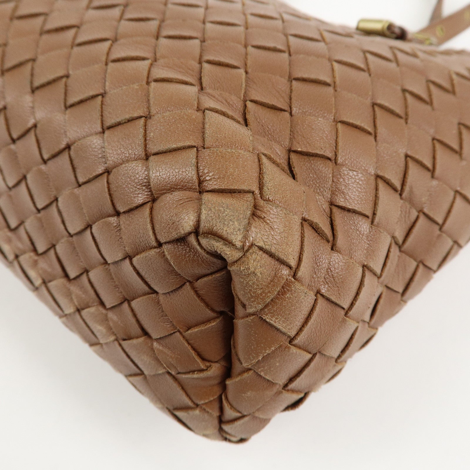 BOTTEGA VENETA Intrecciato Leather Tote Bag Brown 162937 Used