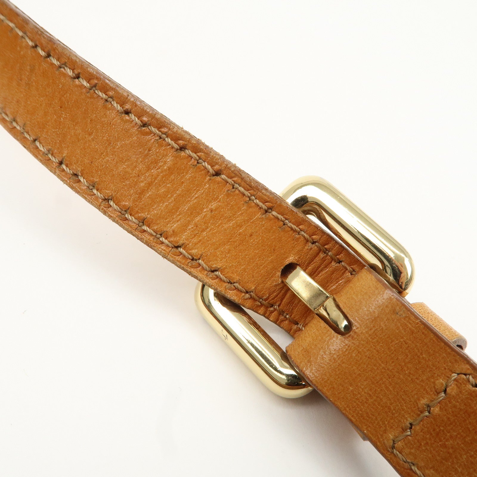 CELINE C Macadam Suede Leather Shoulder Bag Brown Used