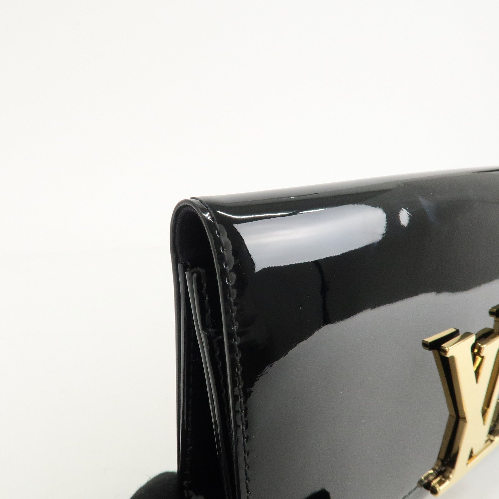Louis Vuitton Vernis Pochette Louise EW Clutch Bag Noir M90083 Used
