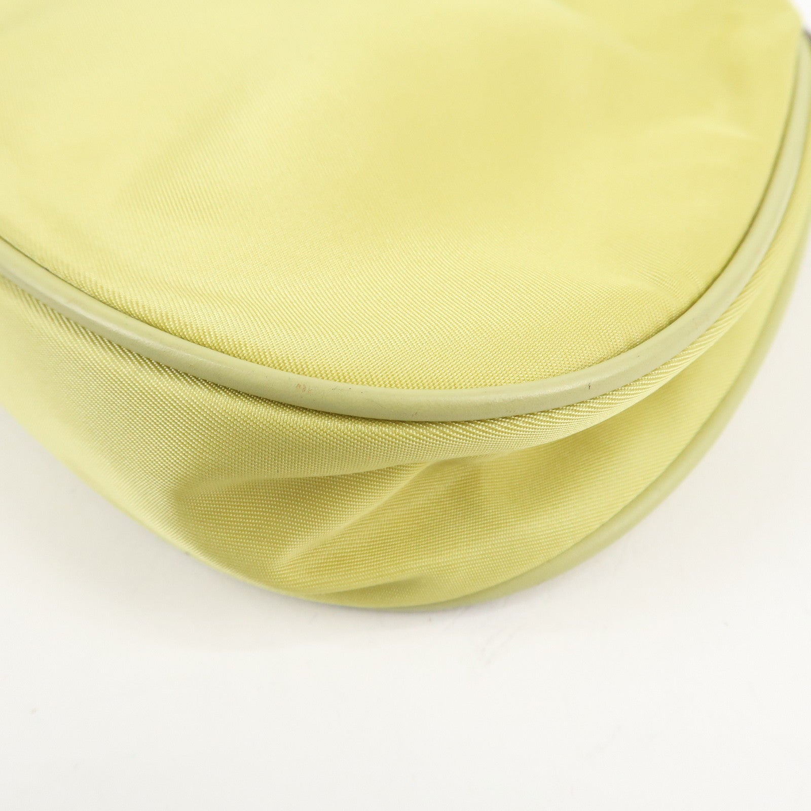 PRADA Nylon Leather Chain Shoulder Bag Yellow BR0105 Used